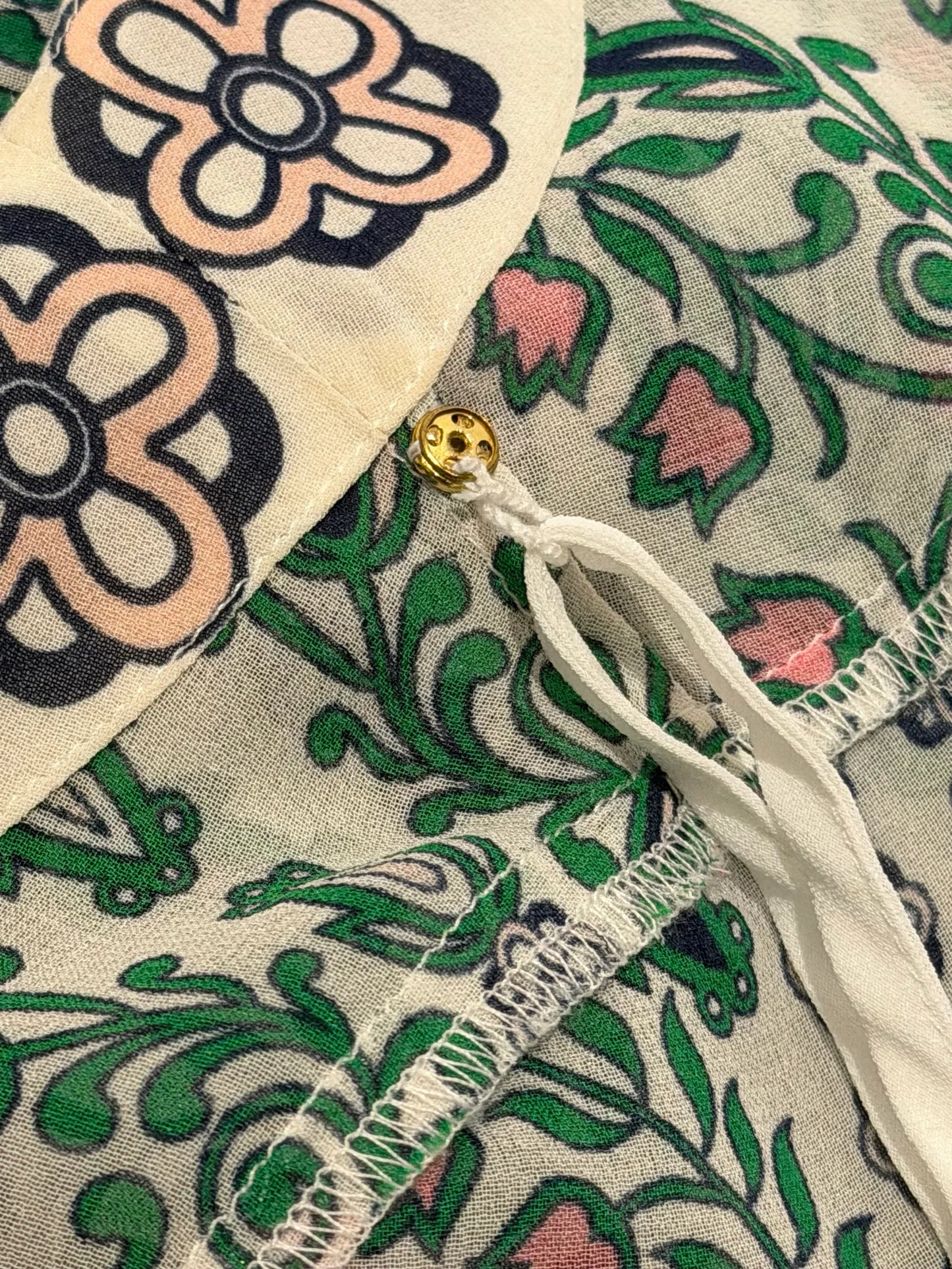 Tory Burch Garden Party Beaded Printed Silk Chiffon Maxi Dress
