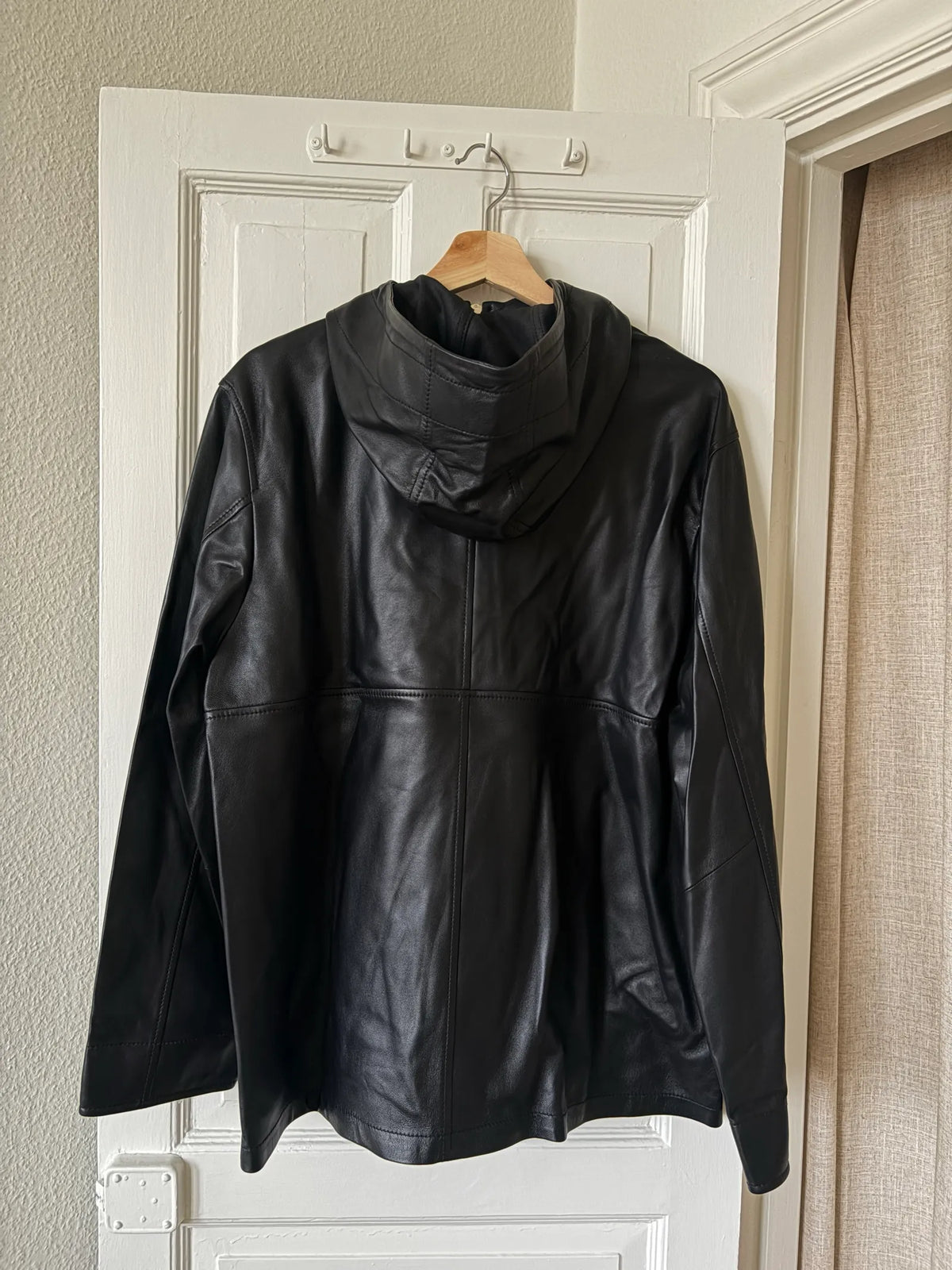 Toteme Hooded Leather Half-zip-skinnjacka