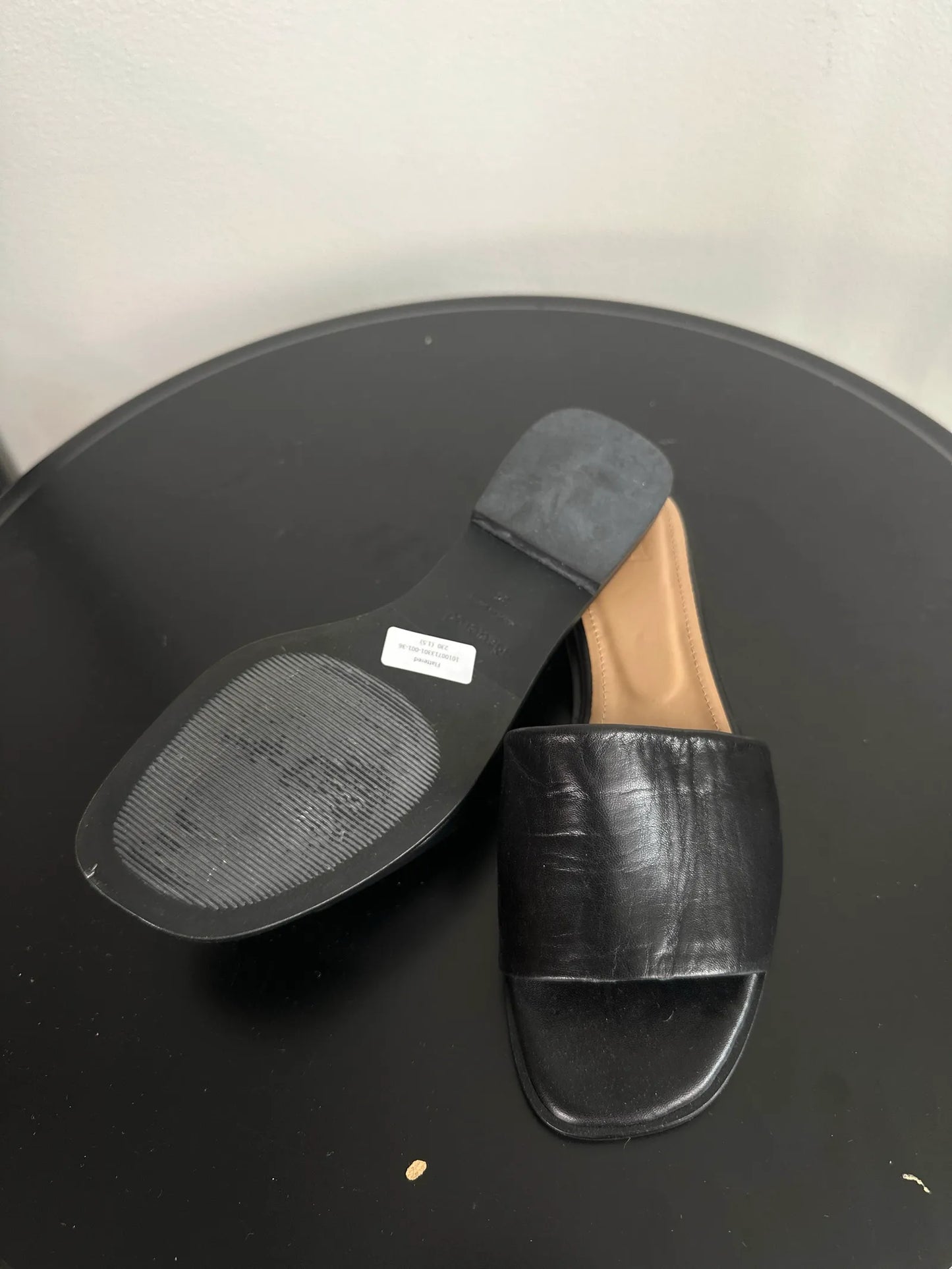 Flattered Mouna Leather Black Sandals