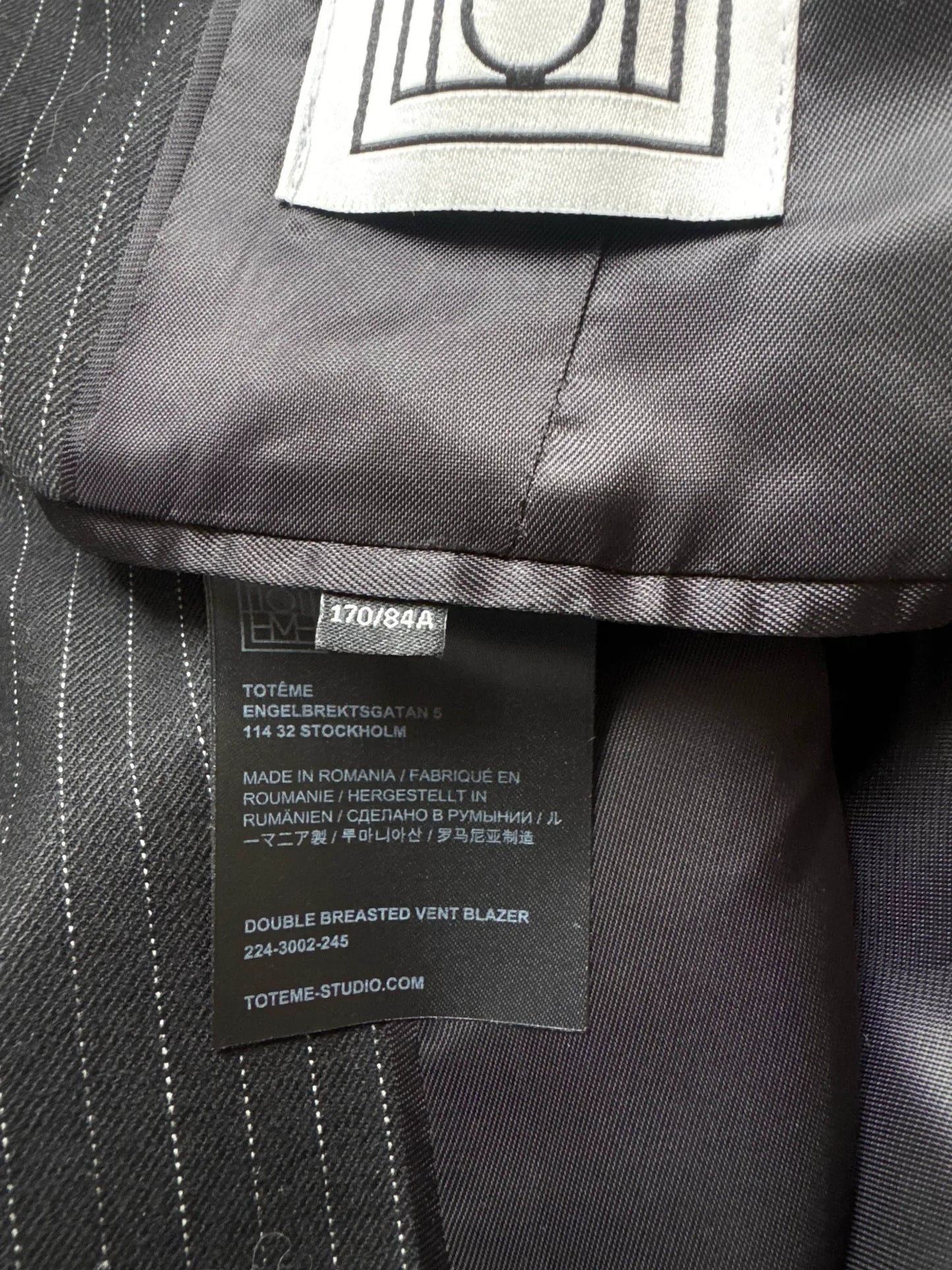 Toteme Double-breasted Vent-kavaj NWOT
