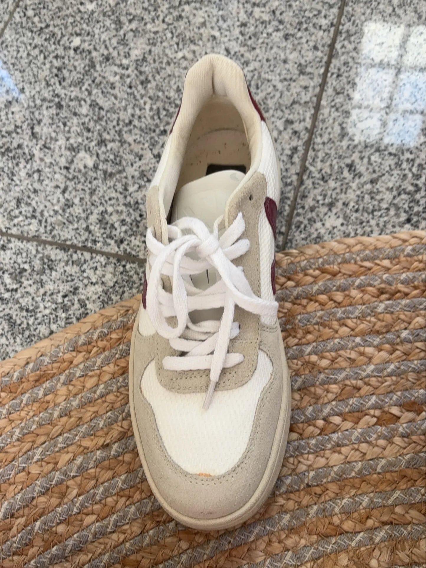 Veja V-10 B Mesh White Natural Marsala-sneakers