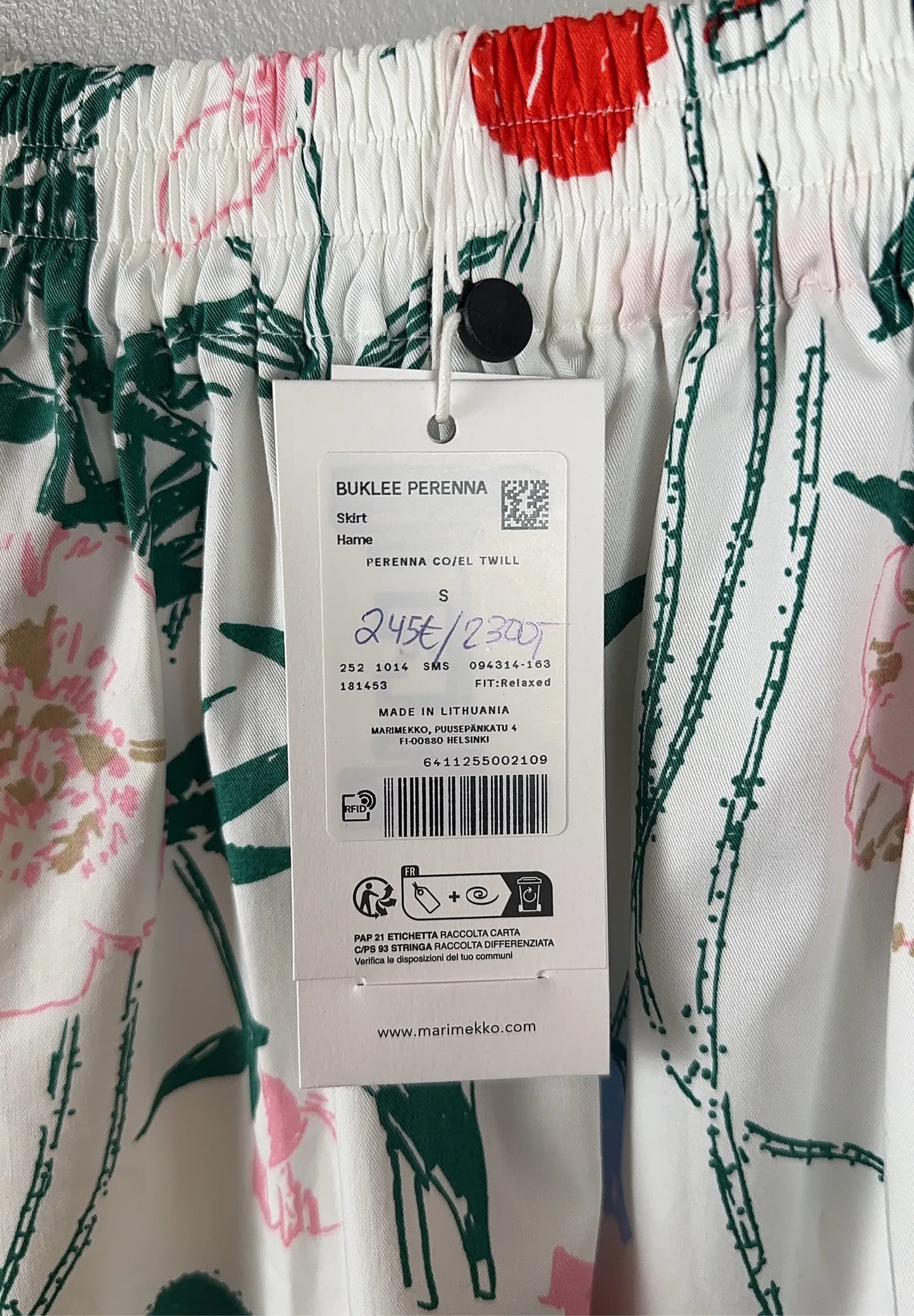 Marimekko Buklee Perenna-kjol NWT