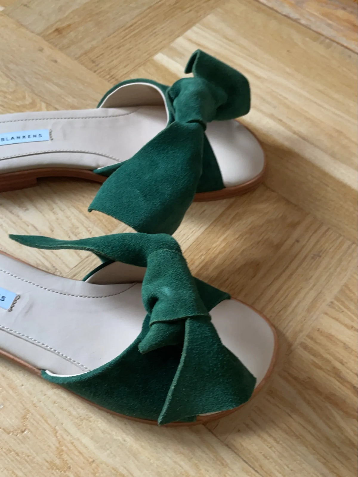 Blankens The Rhodes Green-skinnsandaler NWOT