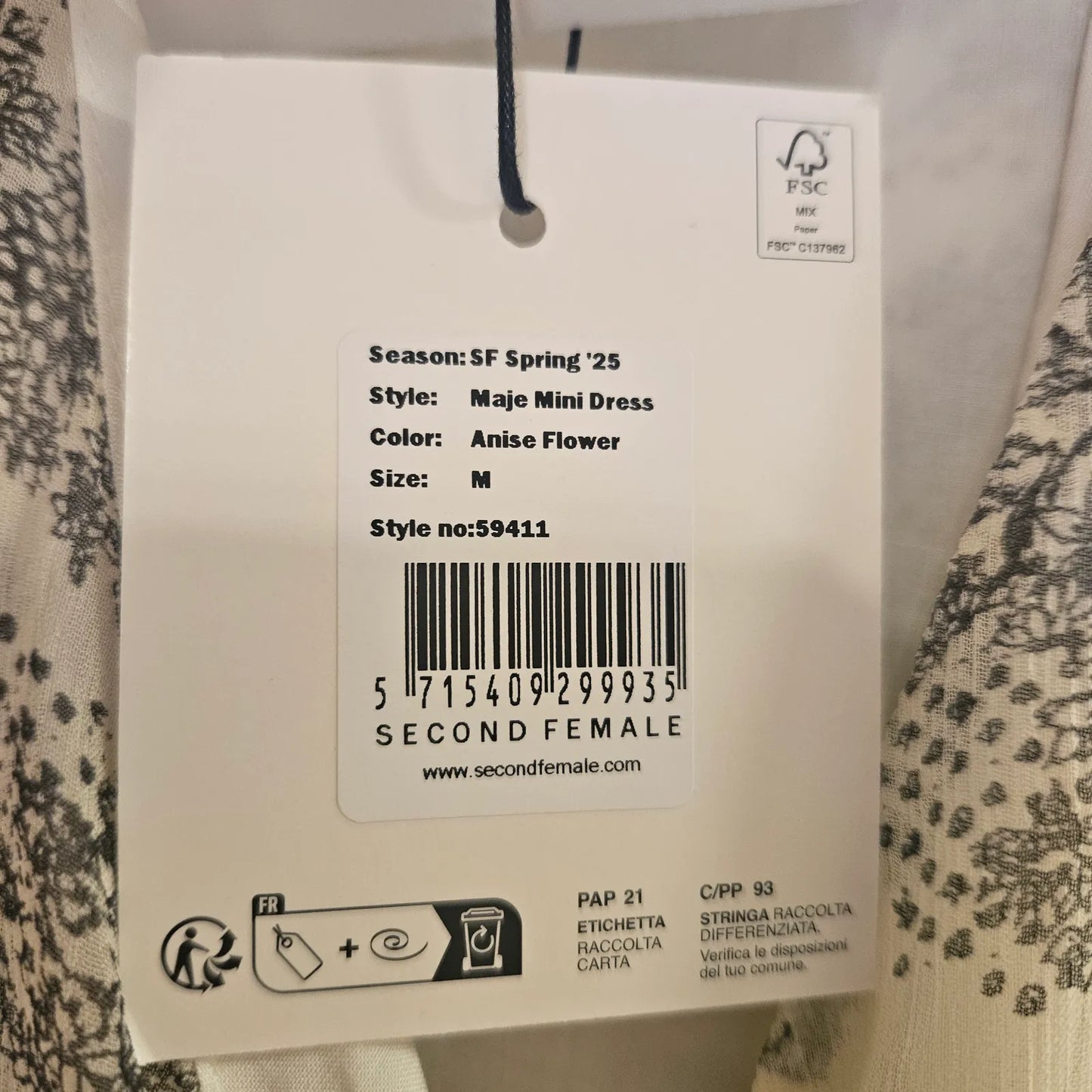 Second Female Maje Mini , Anise Flower Dress