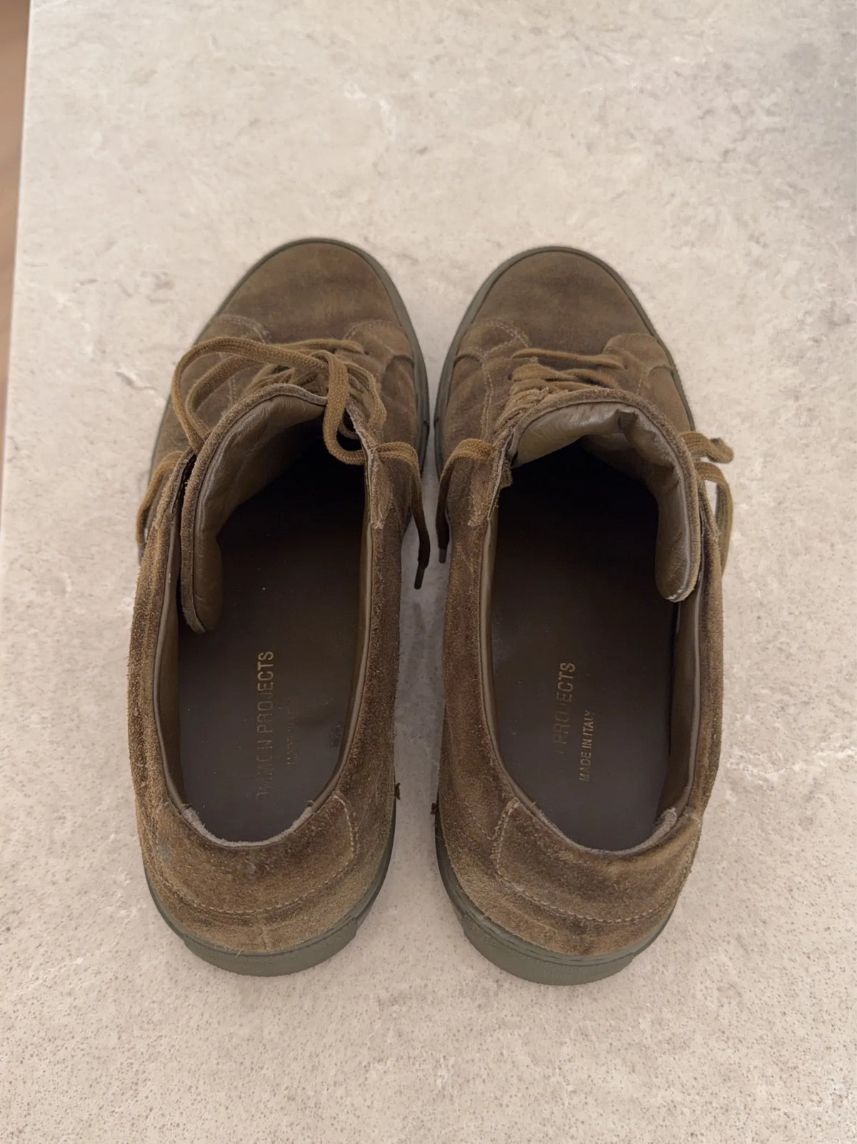 Common Projects Ach Low In Suede Army Green-sneakers