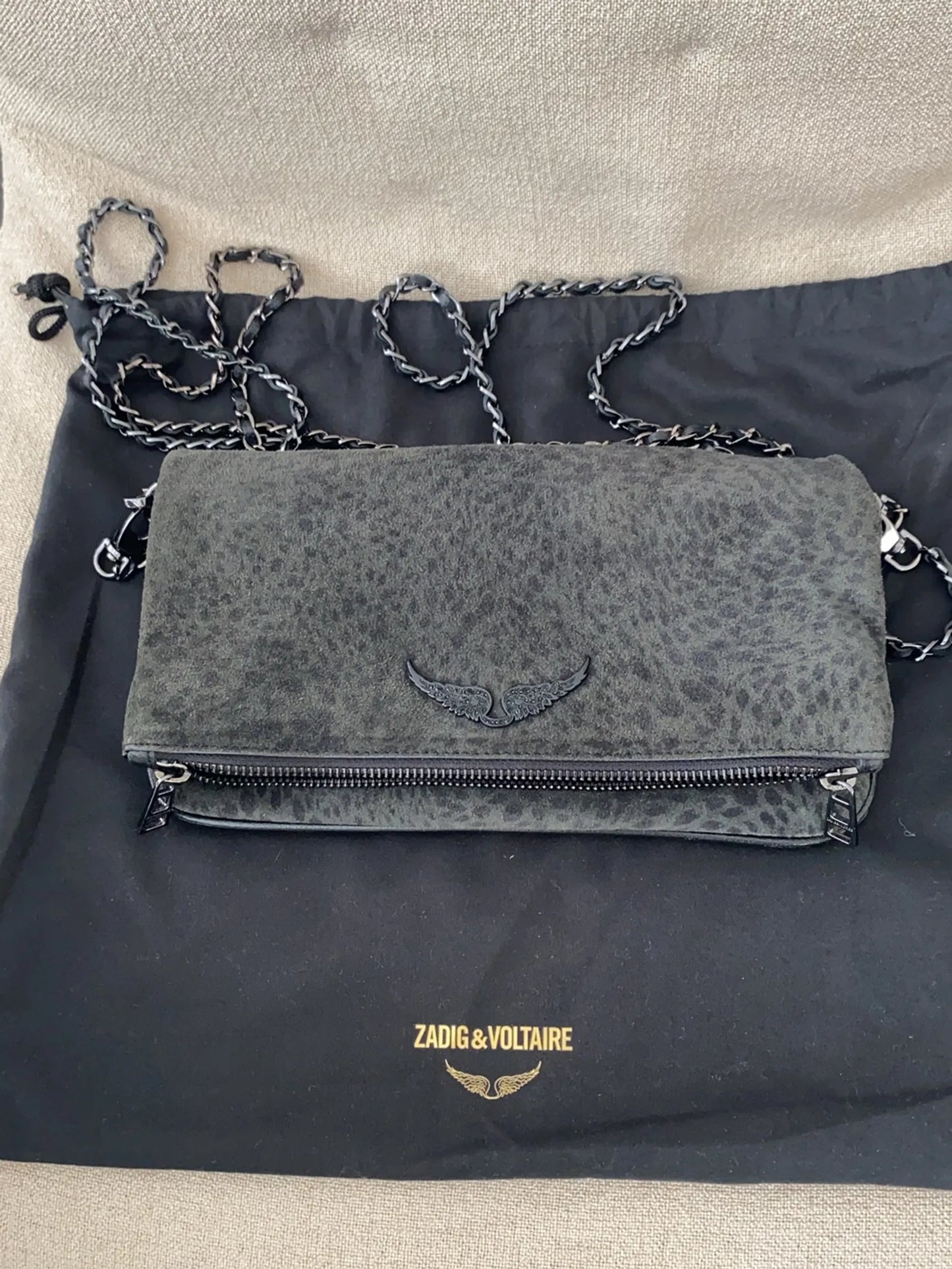 Zadig & Voltaire Suede Noir Cobolt Shoulder bag