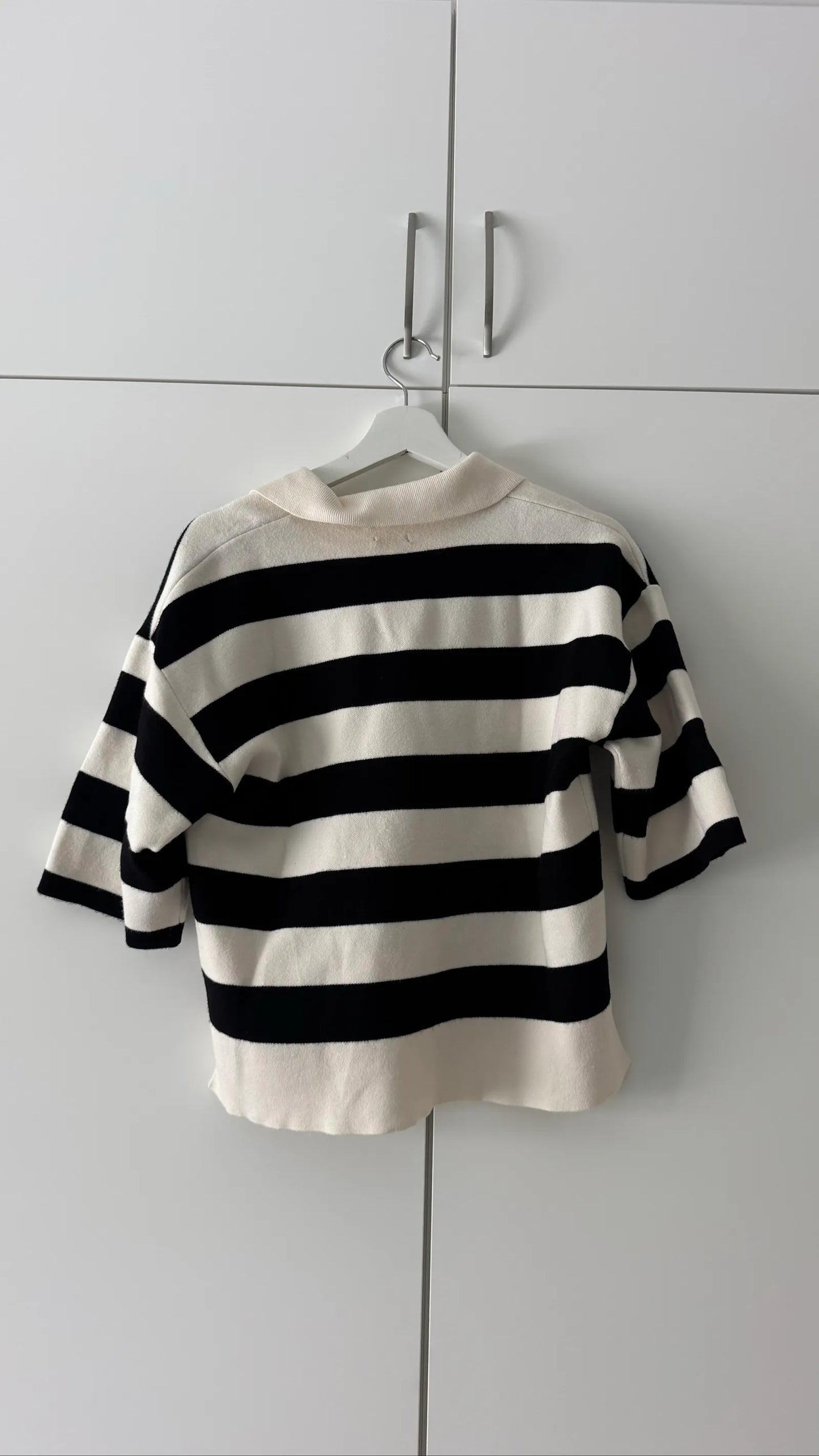 Massimo Dutti Short Sleeve Striped Polo Sweater