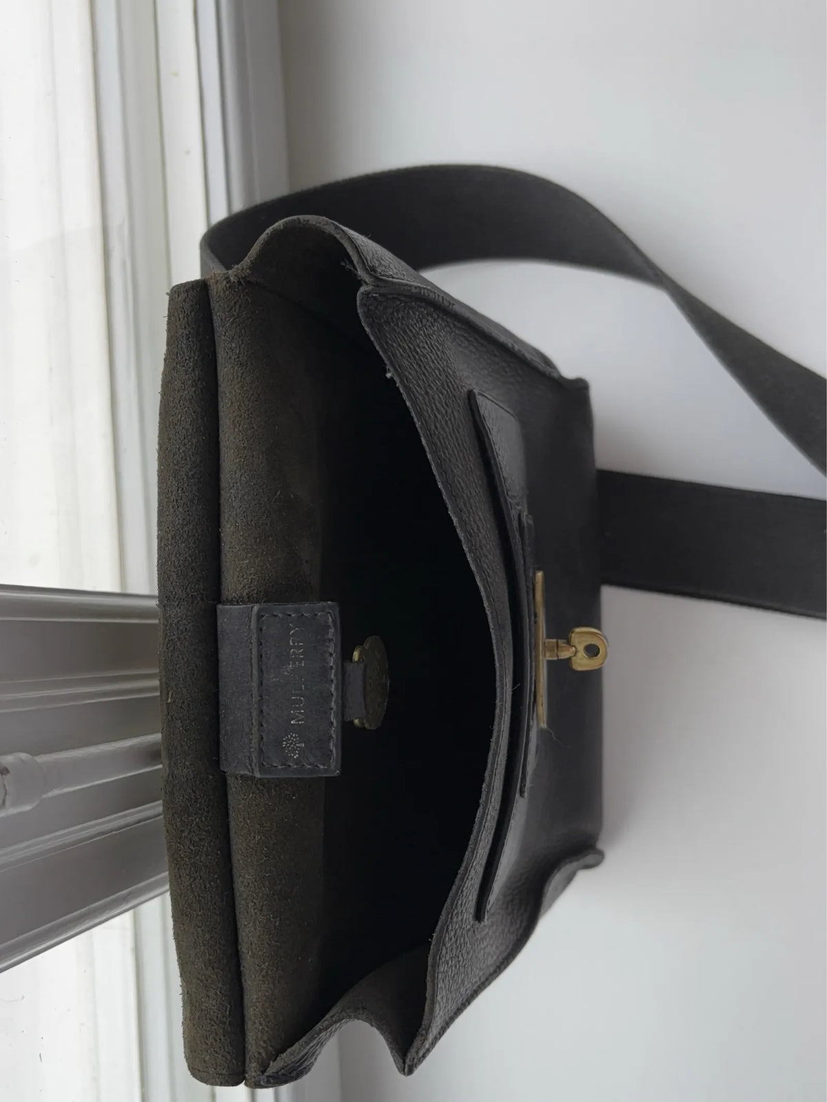Mulberry Antony Black Small Classic Grain-skinnaxelremsväska