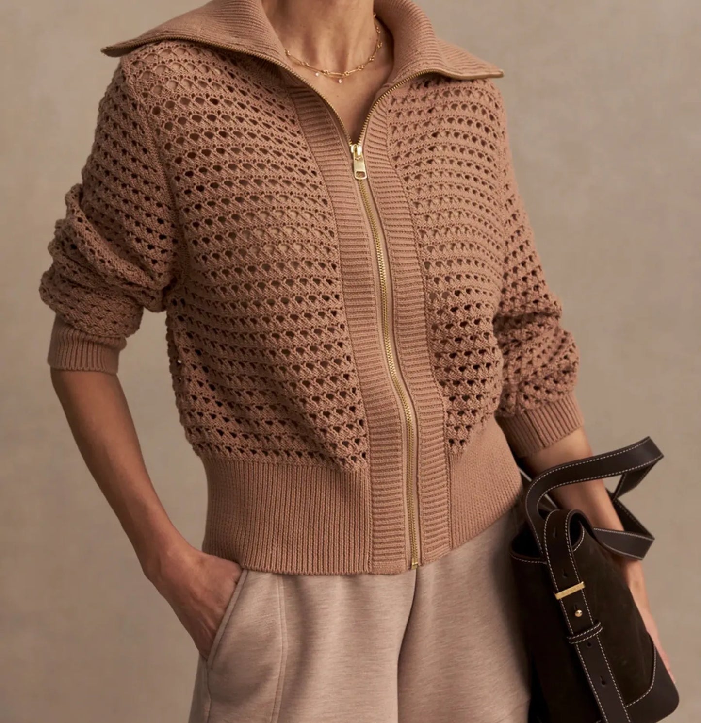 Varley Eloise Zip-through Knit Cardigan
