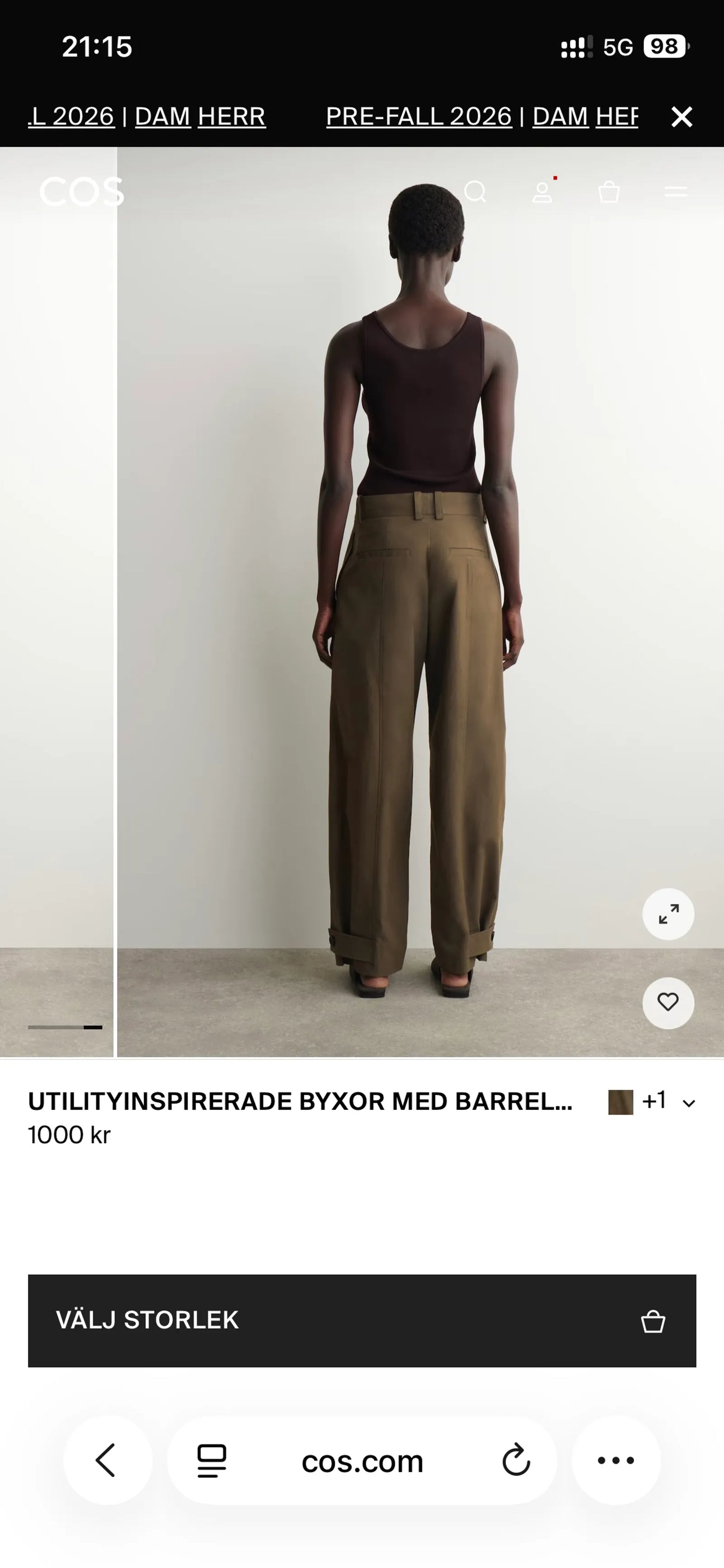 Cos Utilityinspirerade Barelleged Trousers