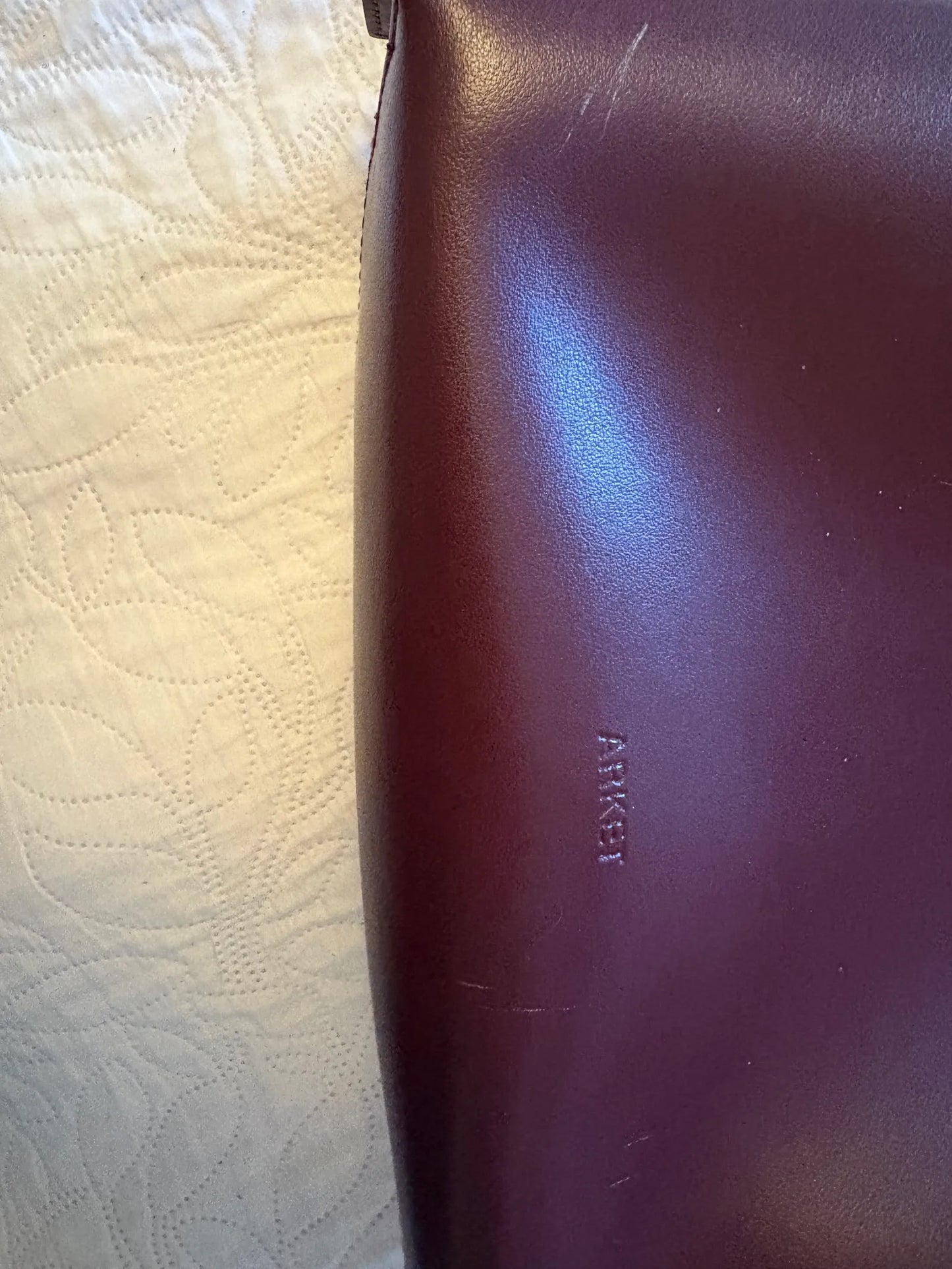 Arket Burgundy Leather Tote Shoulder bag