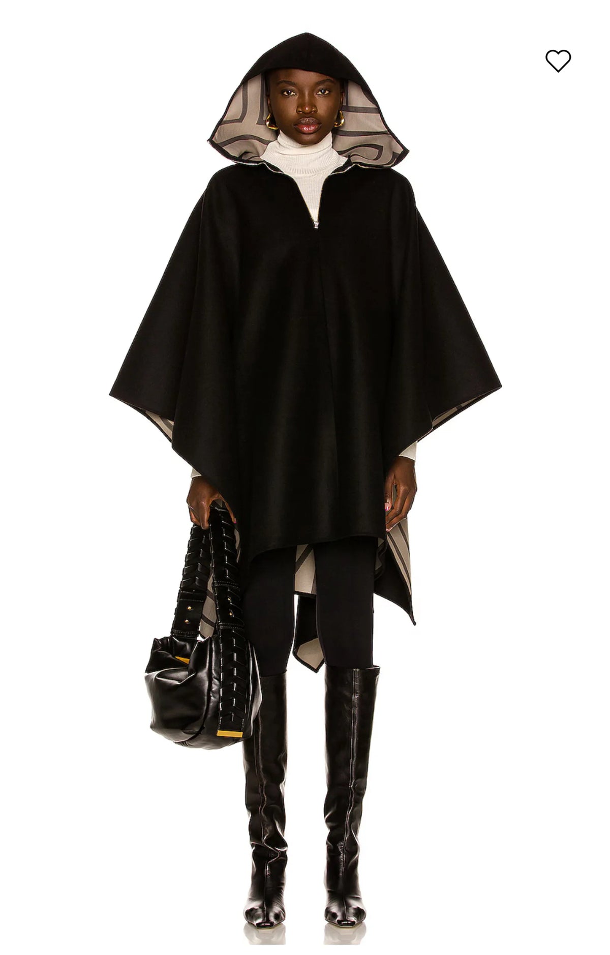 Toteme Monogram Print Hooded Cape-ullponcho