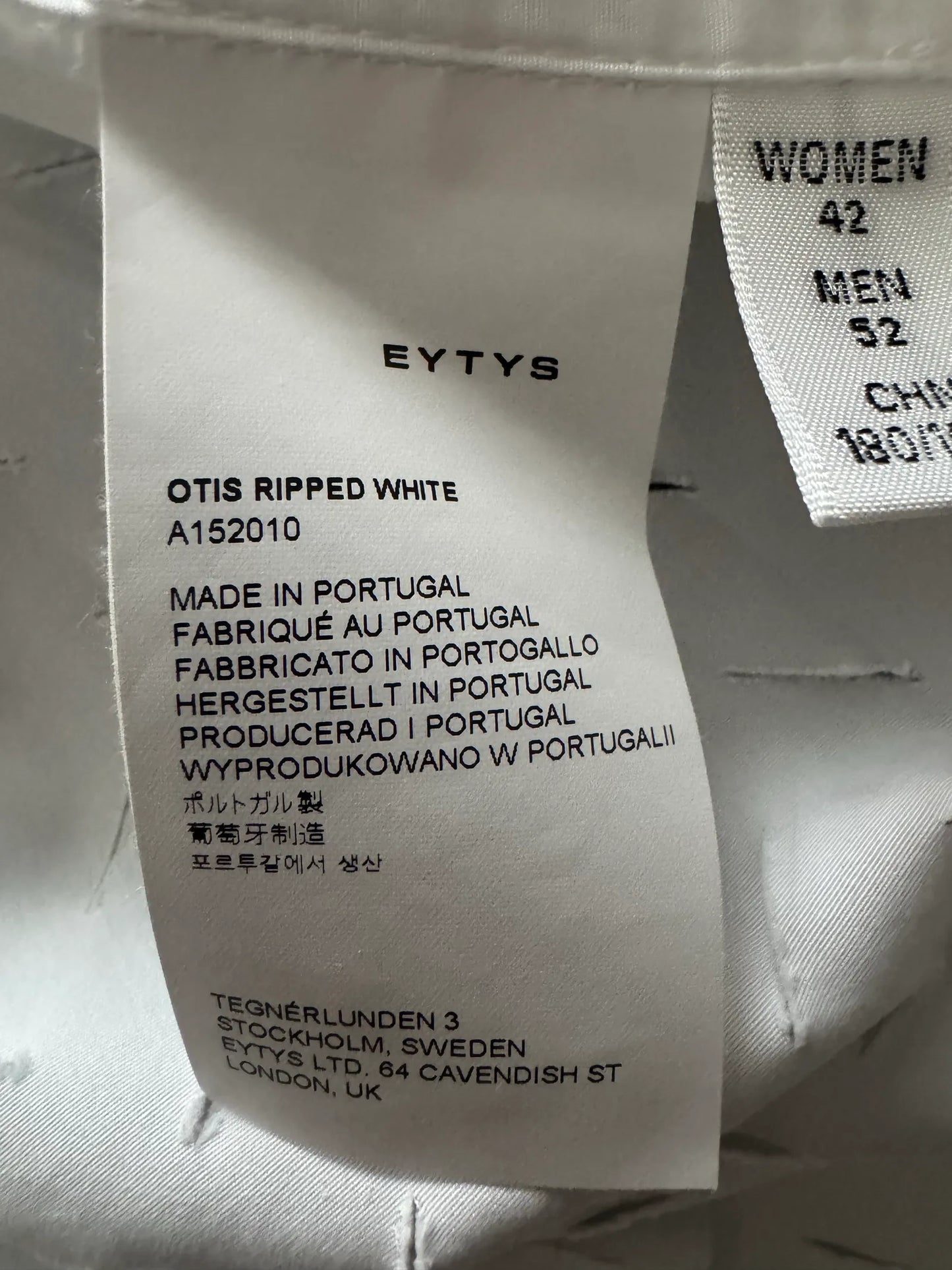Eytys Otis Ripped White-skjorta