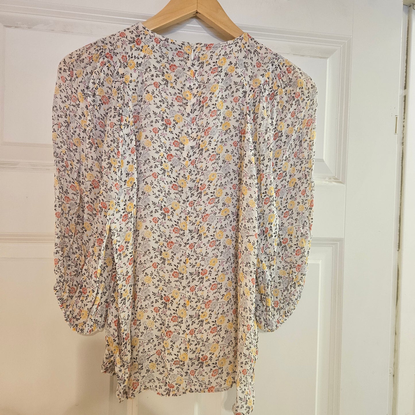 Ganni Georgette Floral Print-blus