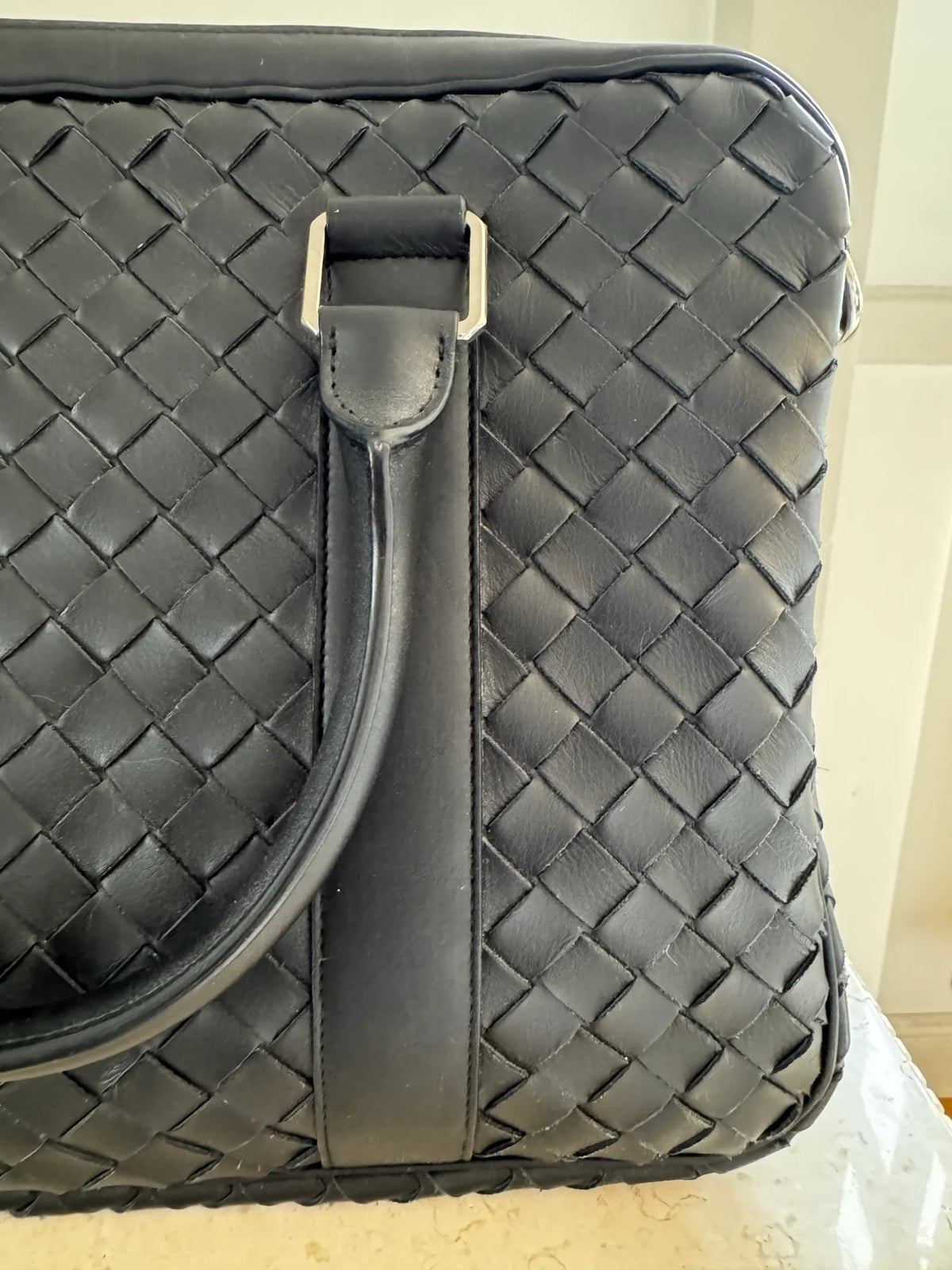 Bottega Veneta Slim Intrecciato Leather Briefcase With Strap Computer case