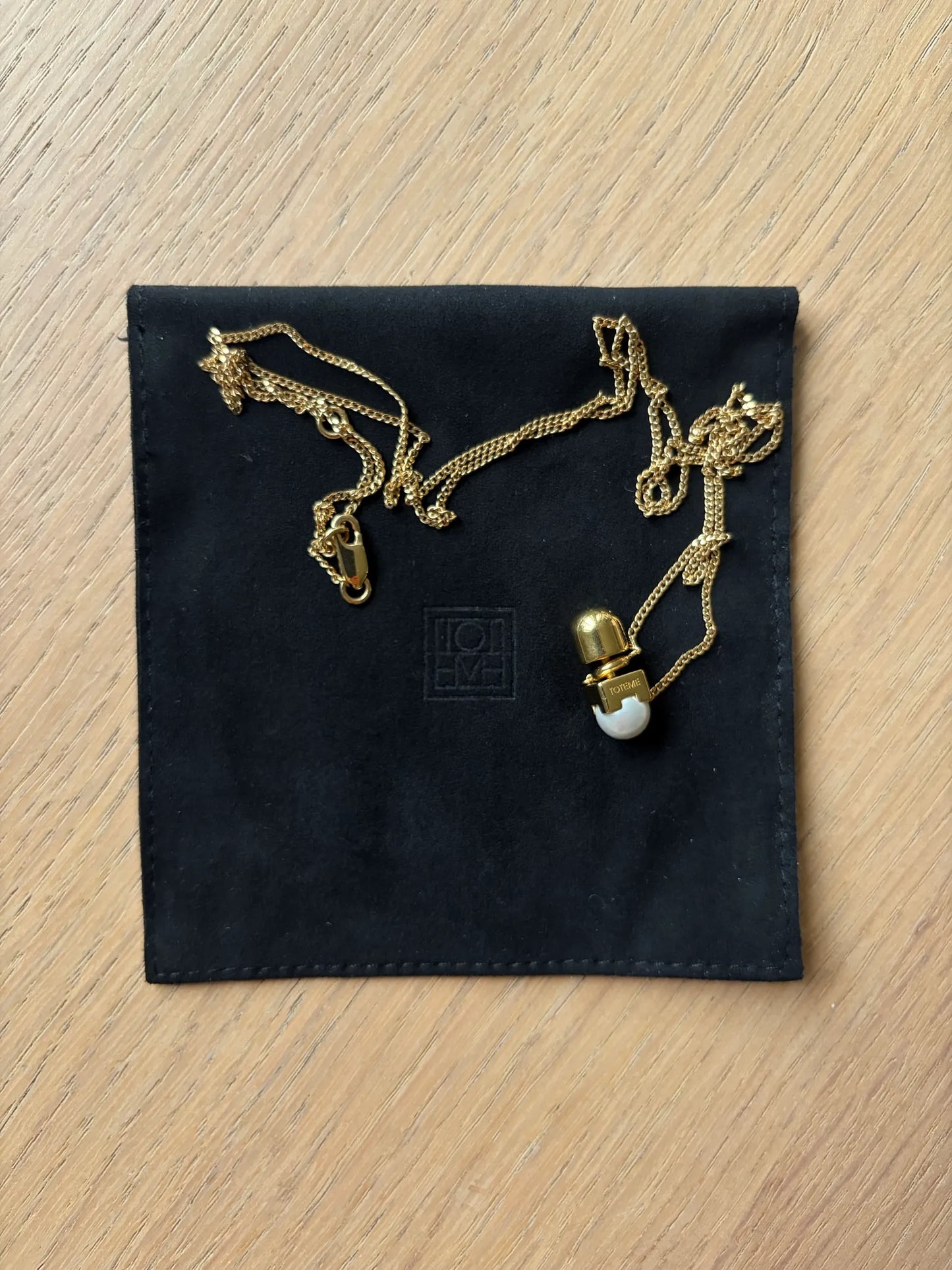 Toteme Long Faux Pearl White Necklace