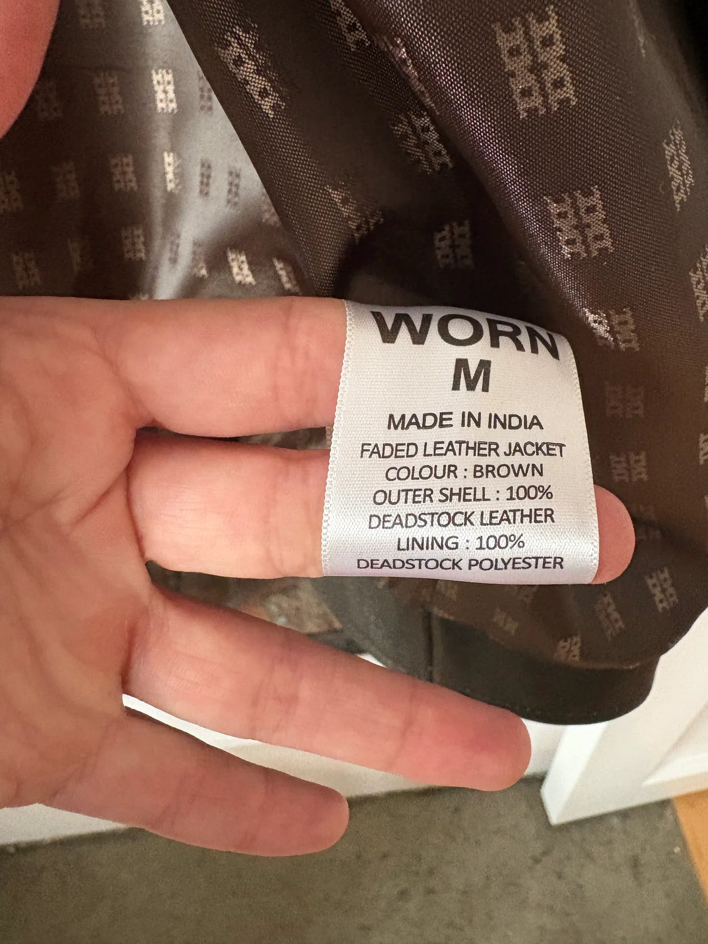 Worn Brown Faded-skinnjacka NWOT