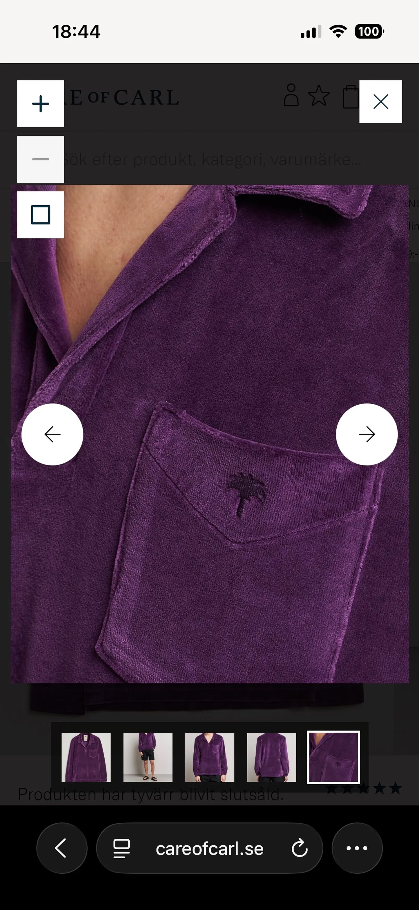 Oas Company Dandy Purple Velour Långärmad- Sweater