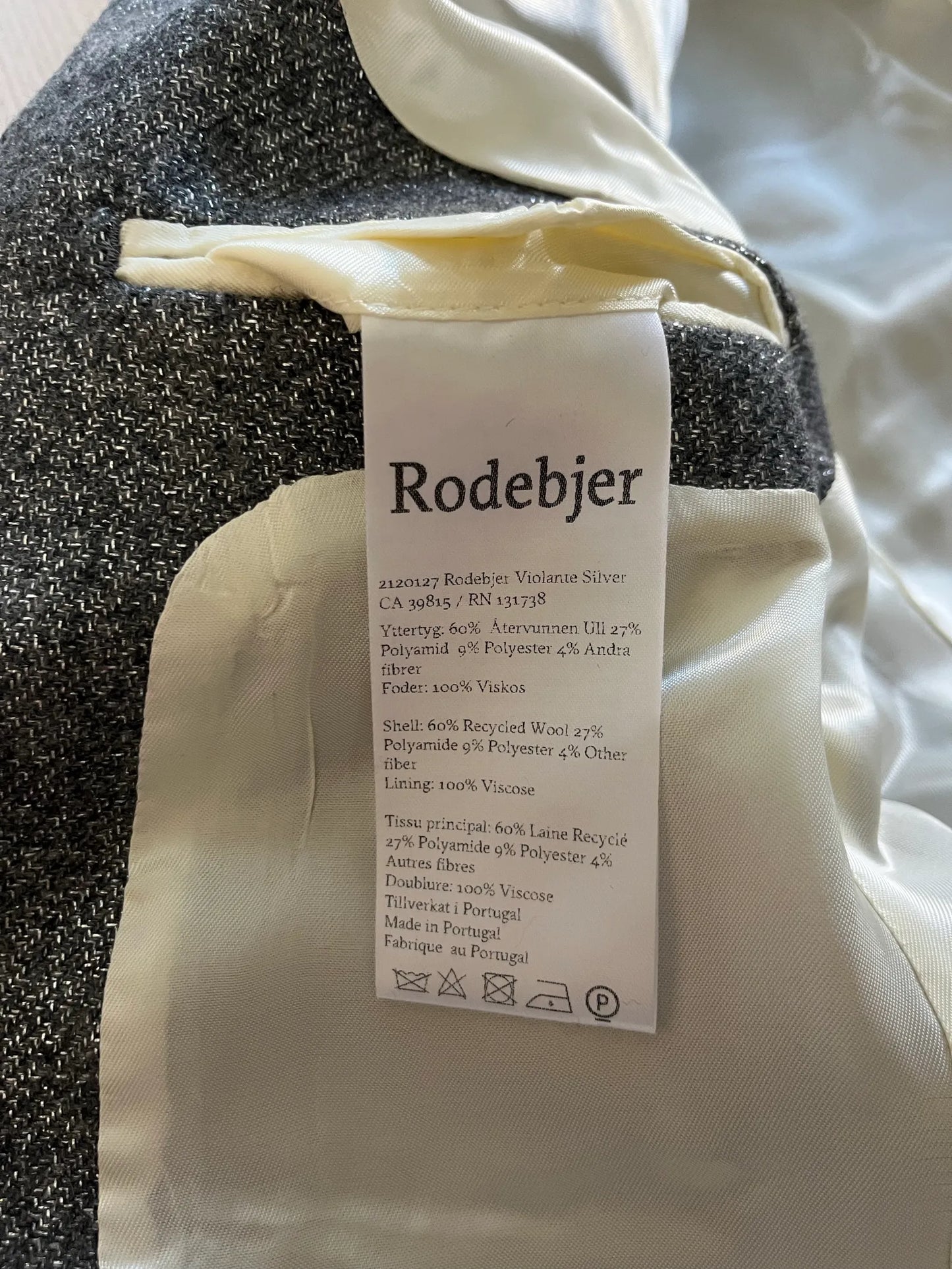 Rodebjer Violante Silver-ullkavaj