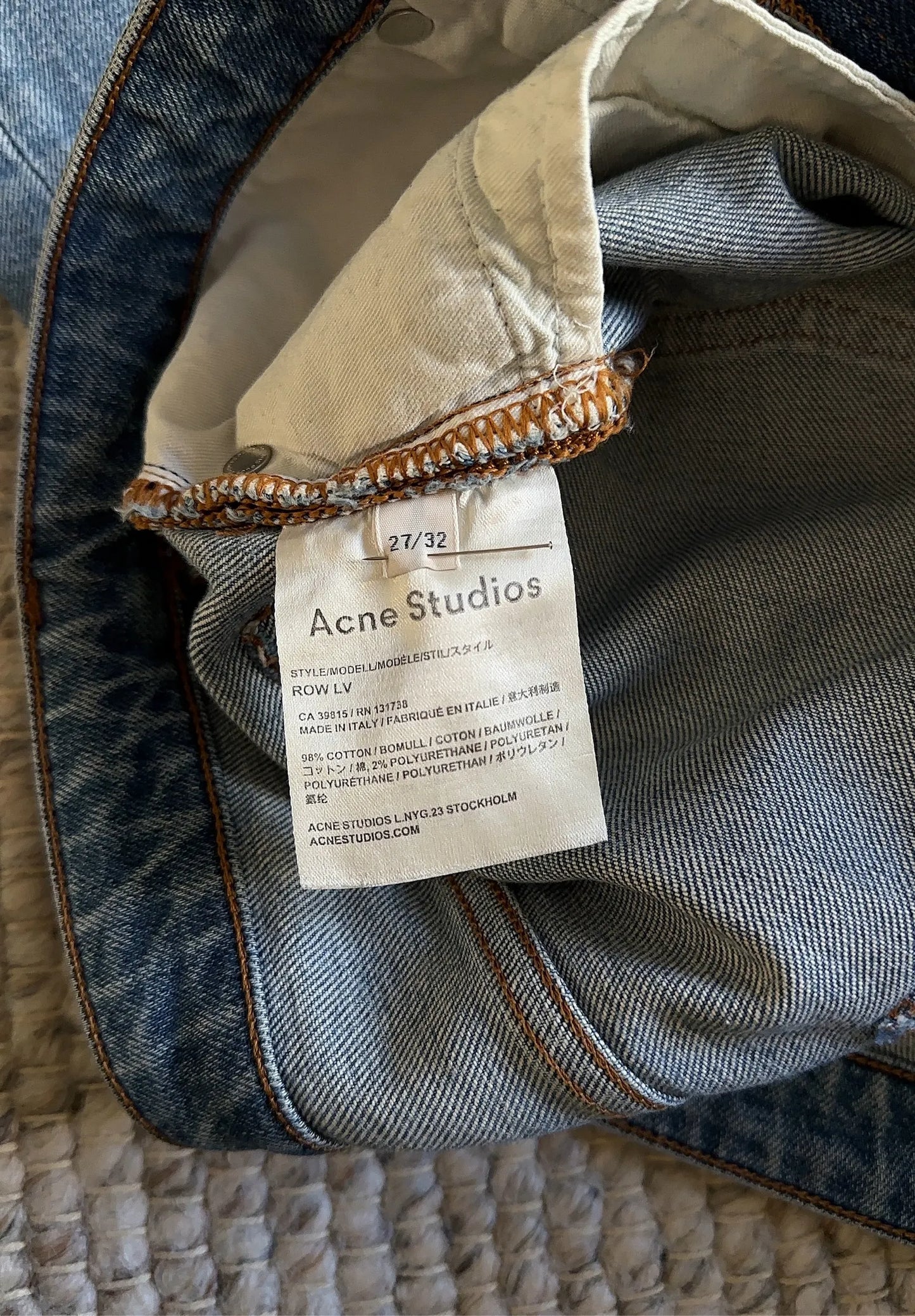 Acne Studios Row Light Vintage Jeans