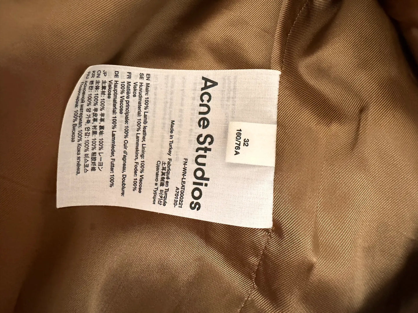 Acne Studios-skinntrenchcoat NWOT