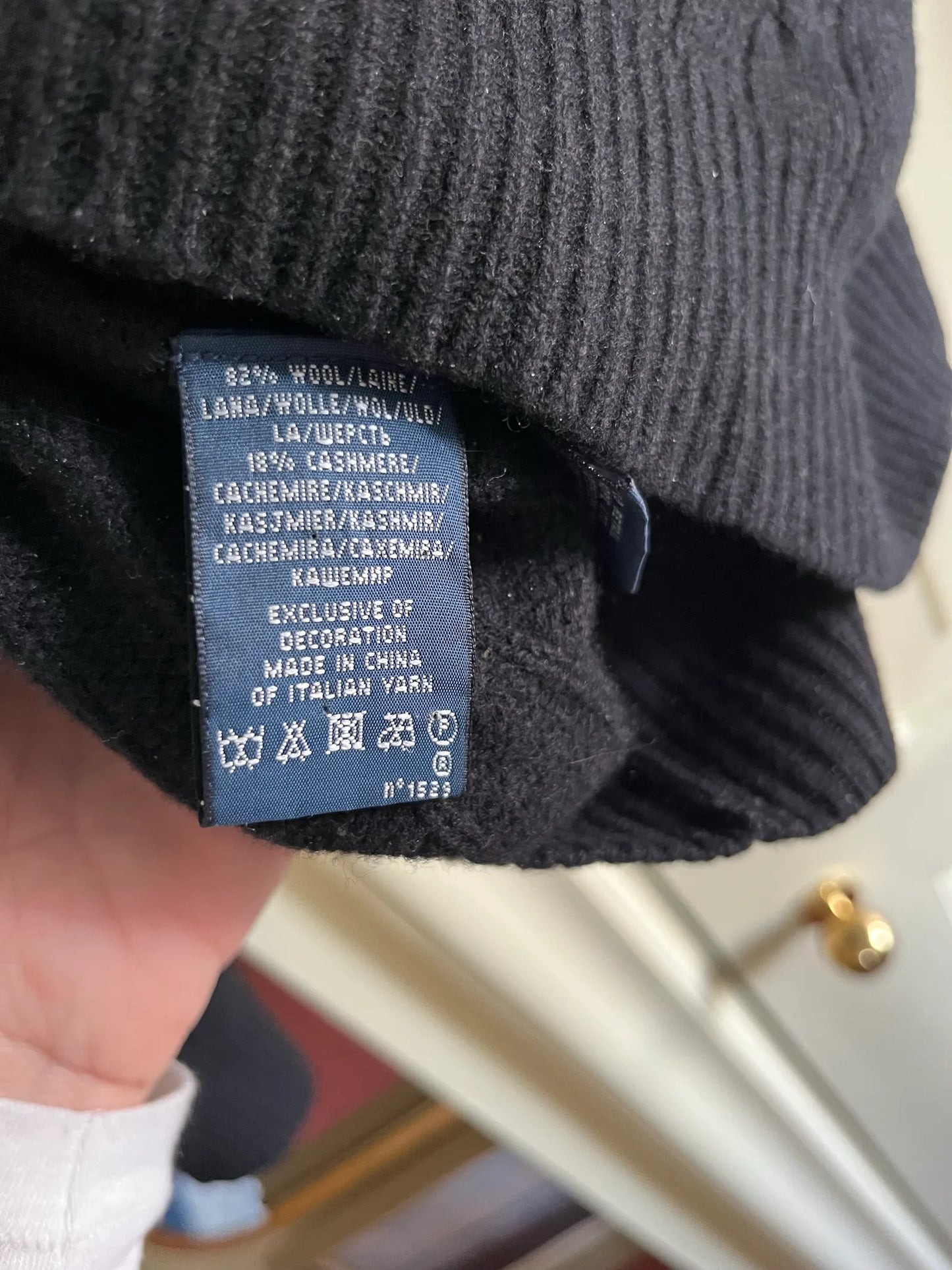Ralph Lauren The Iconic Crew Cable Knit I Ull Och Kashmir-tröja