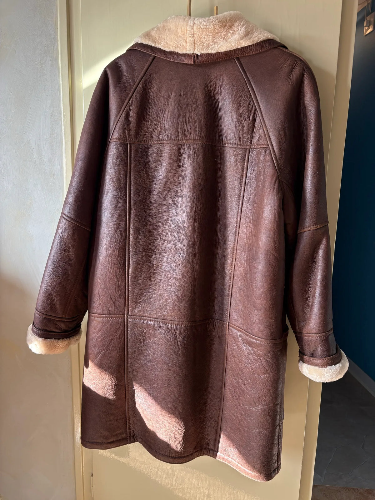 Vintage shearling-ullkappa