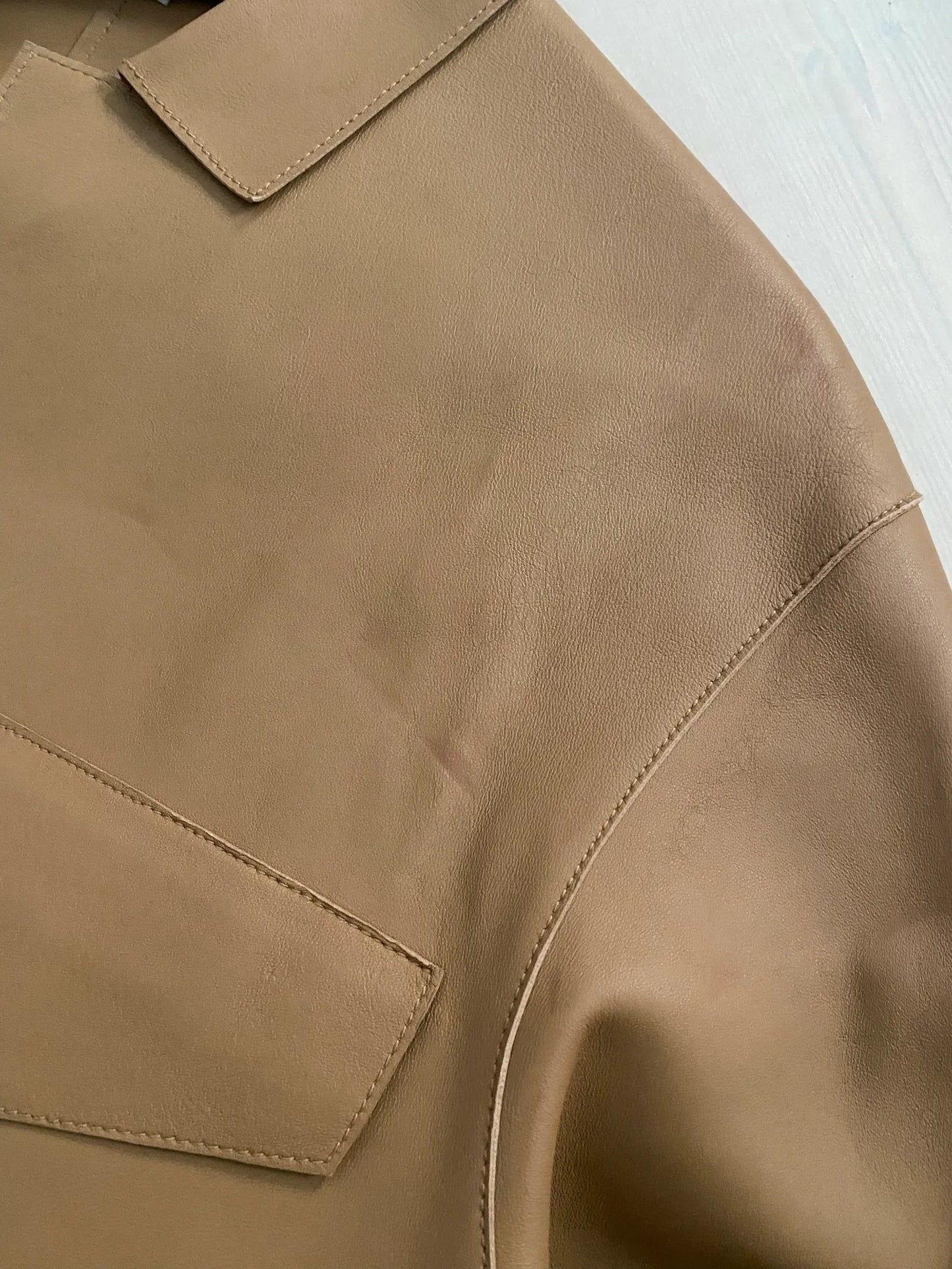 Toteme Army Leather Camel-skinnjacka