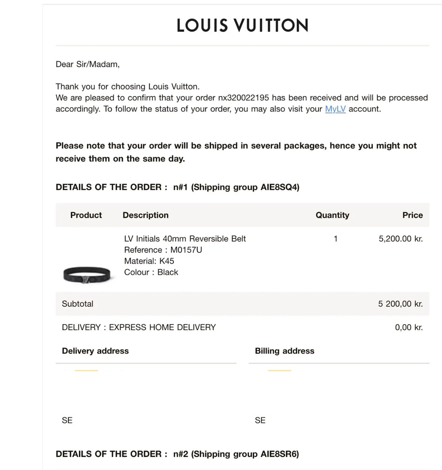 Louis Vuitton M0157u-bälte