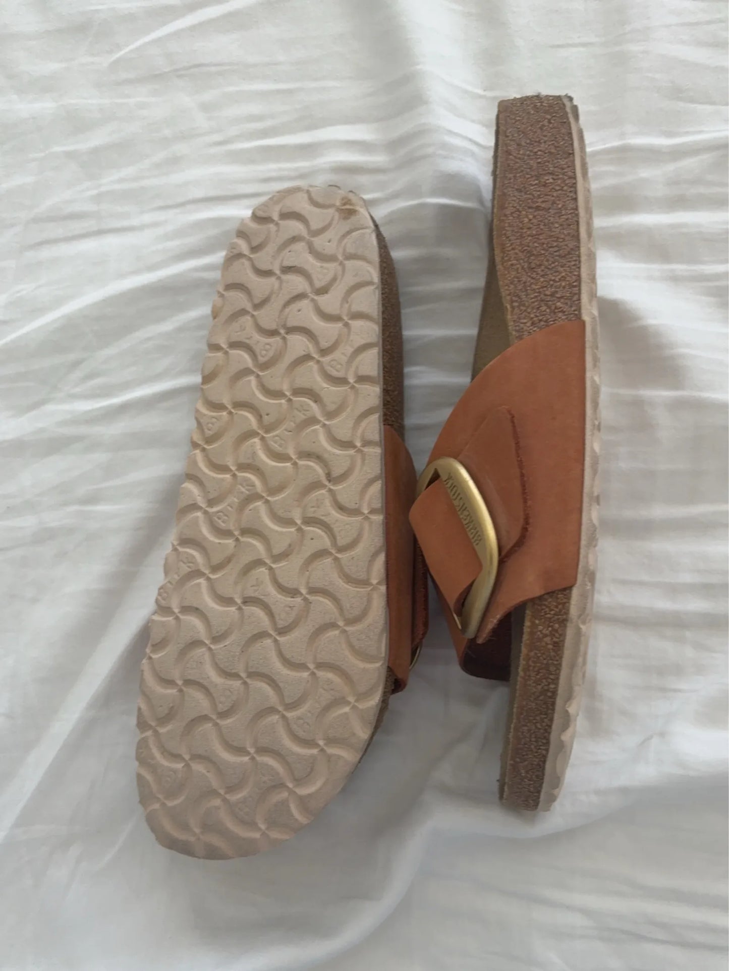 Birkenstock Madrid Big Buckle Cognac-skinnsandaler