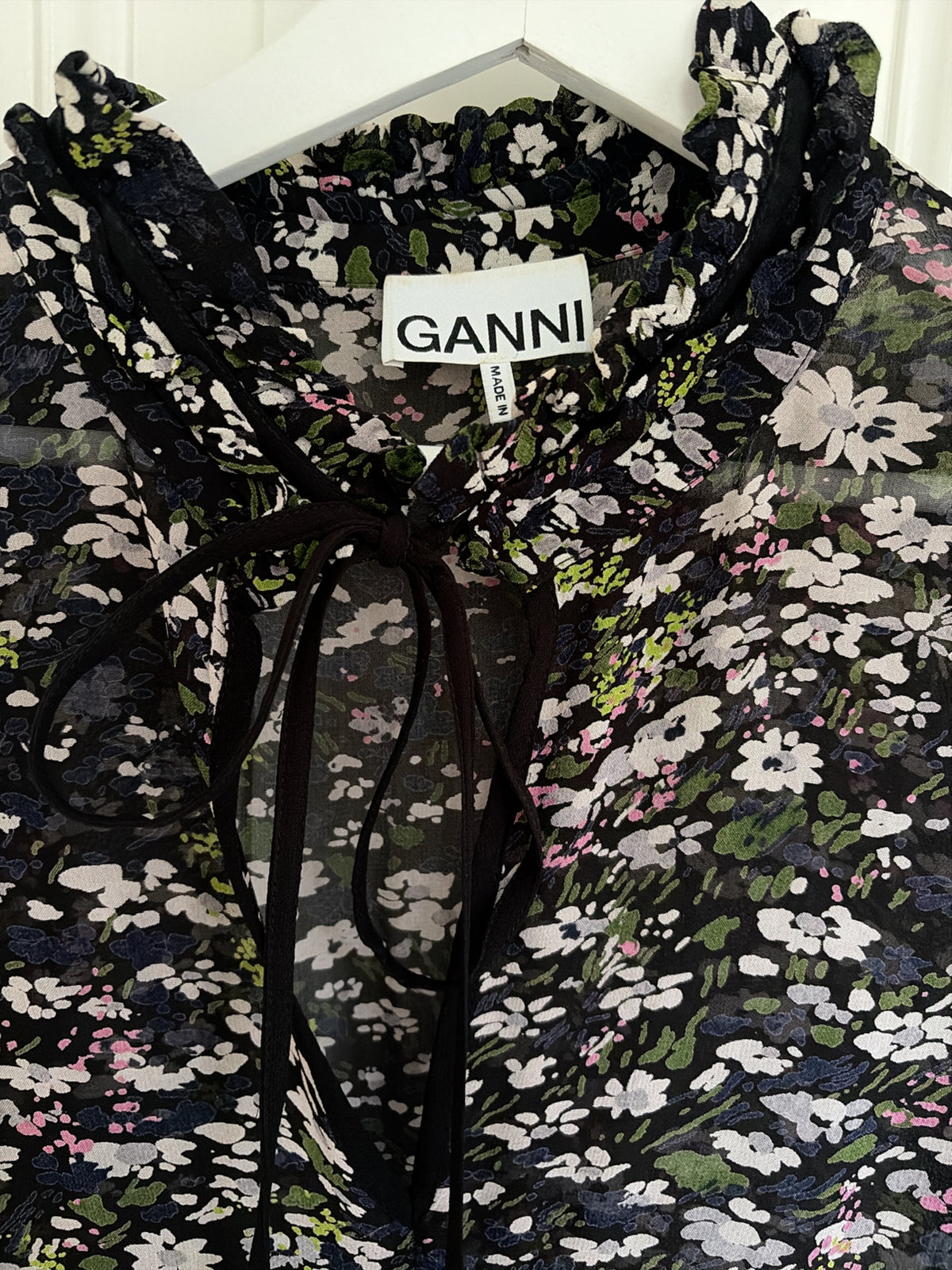 Ganni Printed Georgette Dress