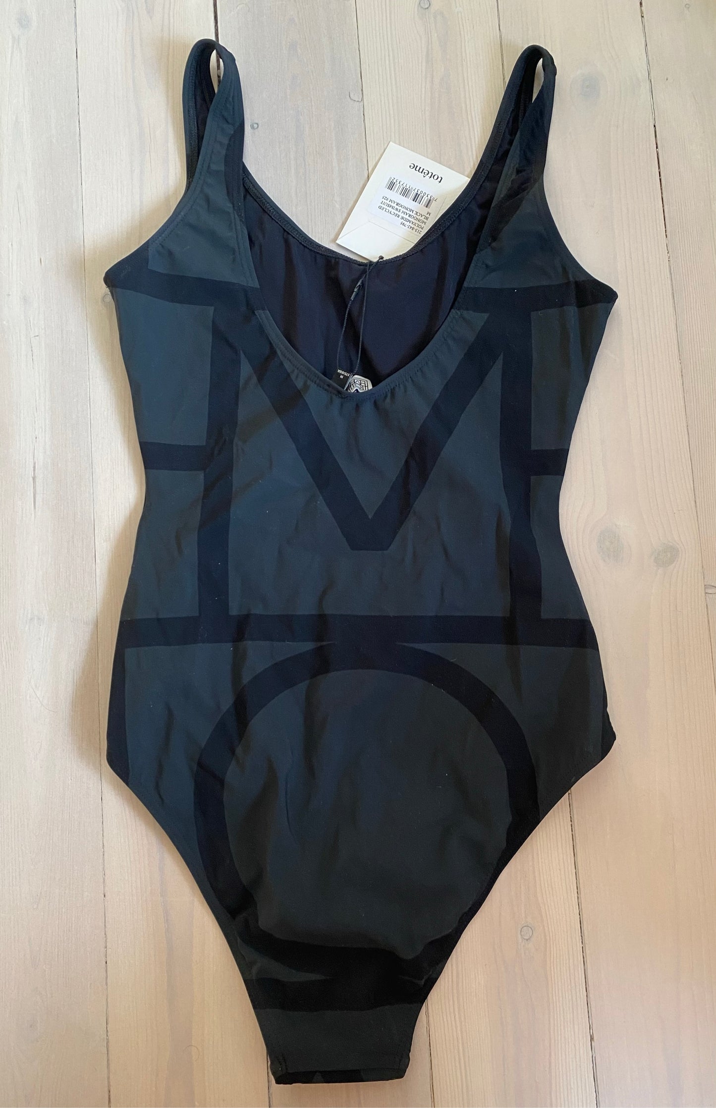 Toteme Monogram Swimsuit Black-baddräkt NWT