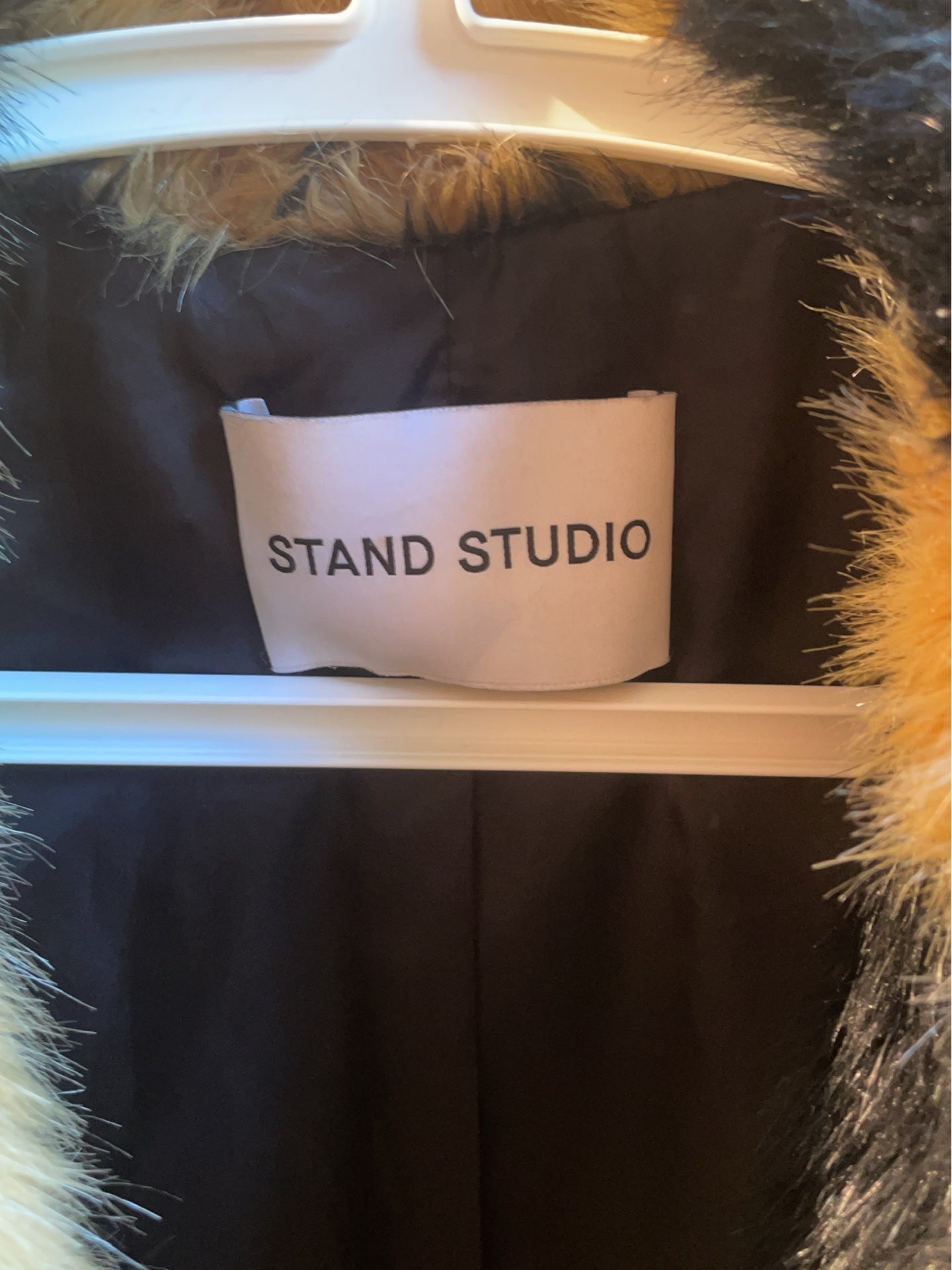 Stand Studio Checkered Faux Fur-pälsjacka