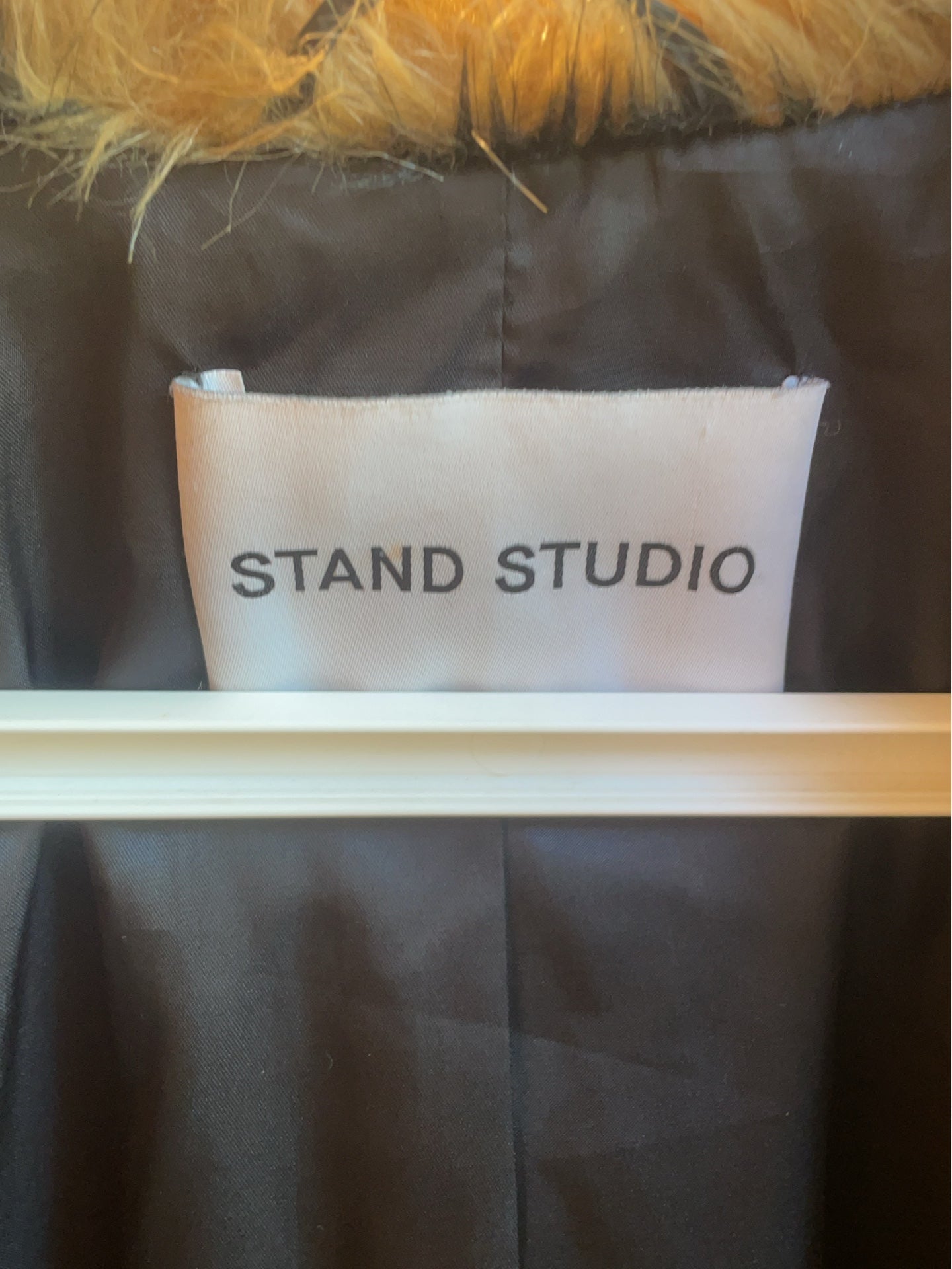 Stand Studio Checkered Faux Fur-pälsjacka