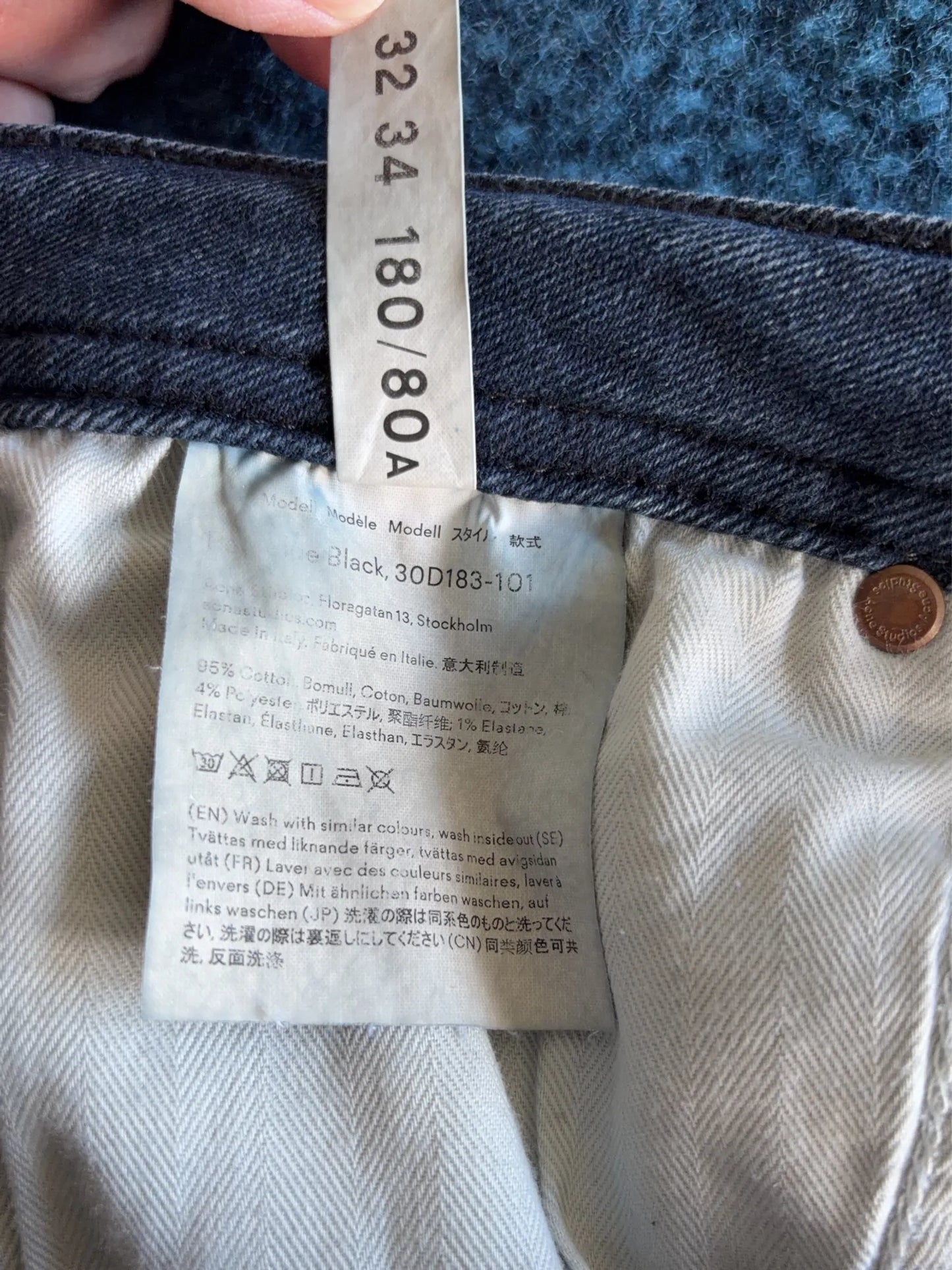 Acne Studios Peg Blueblack-jeans