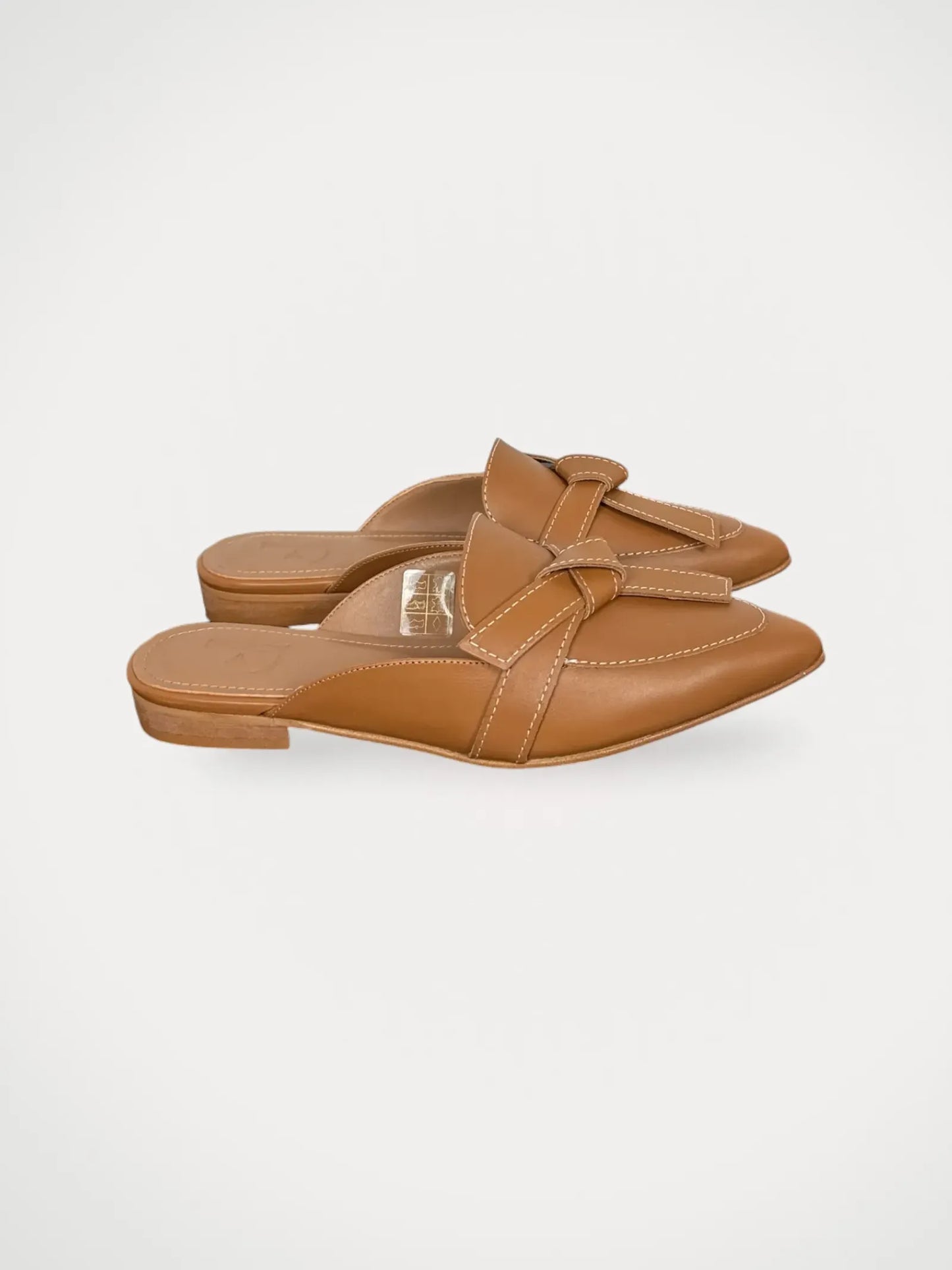 Flattered Anina Cognac Leather-skinnballerinaskor NWT