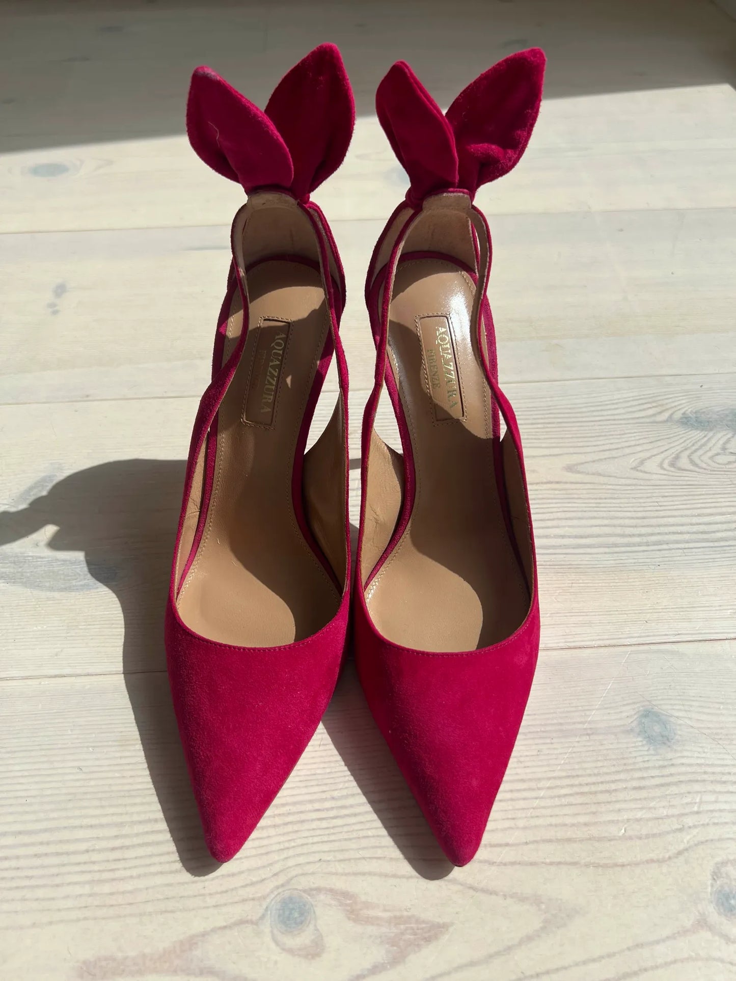 Aquazzura Bow Tie Pump 105-skinnklackar