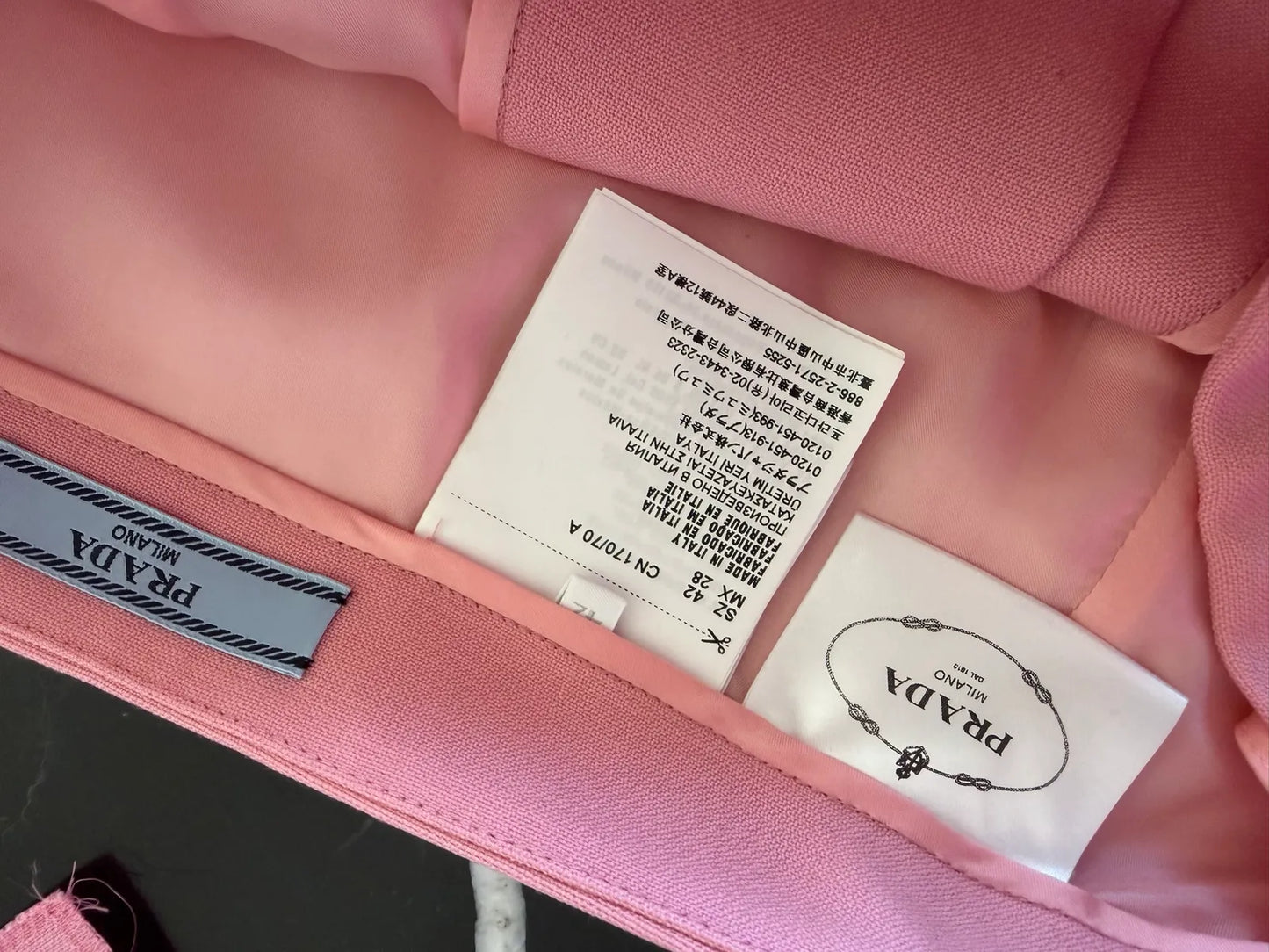 Prada New Pink Wool Slit Midi Skirt
