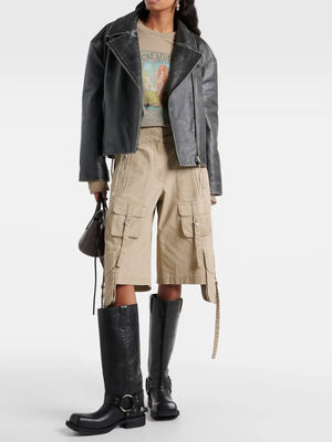 Acne Studios Leather Biker-skinnboots NWOT