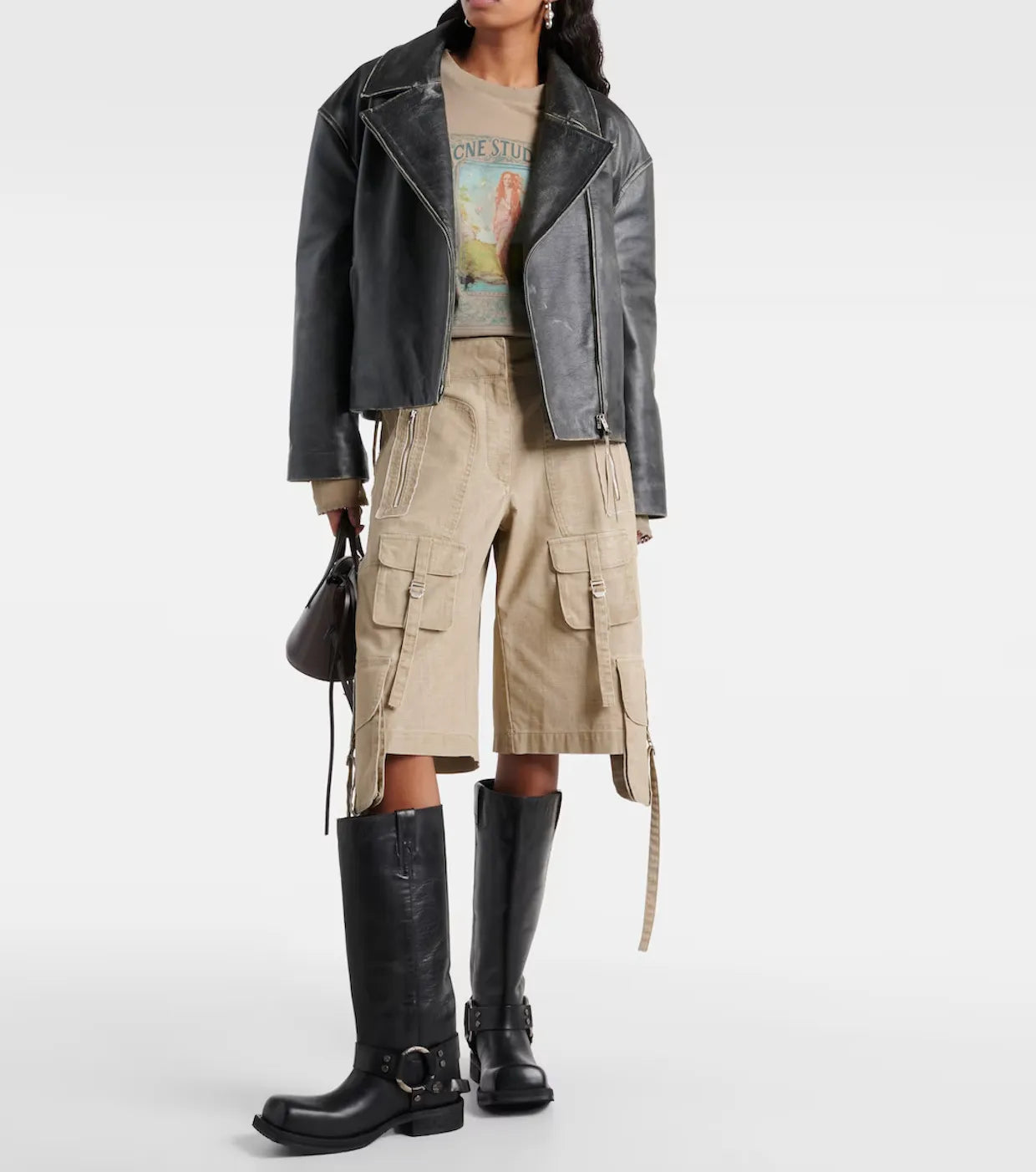 Acne Studios Leather Biker-skinnboots NWOT