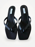 Toteme Leather Heeled Flip Flops-skinnklackar NWOT