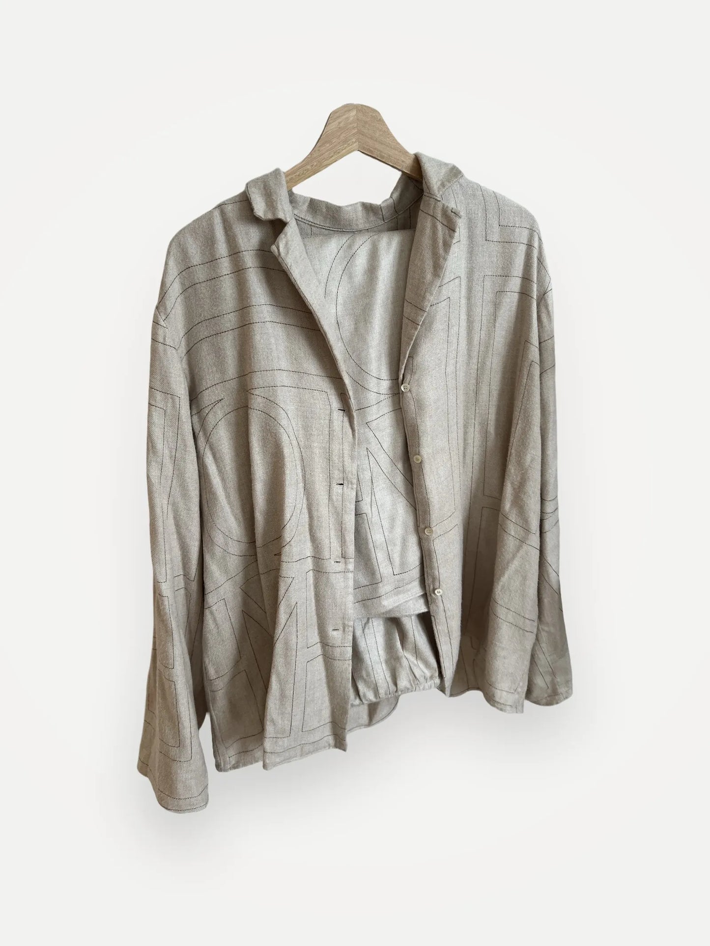 Toteme Monogram Flannel Pj Beige Melange Shirt