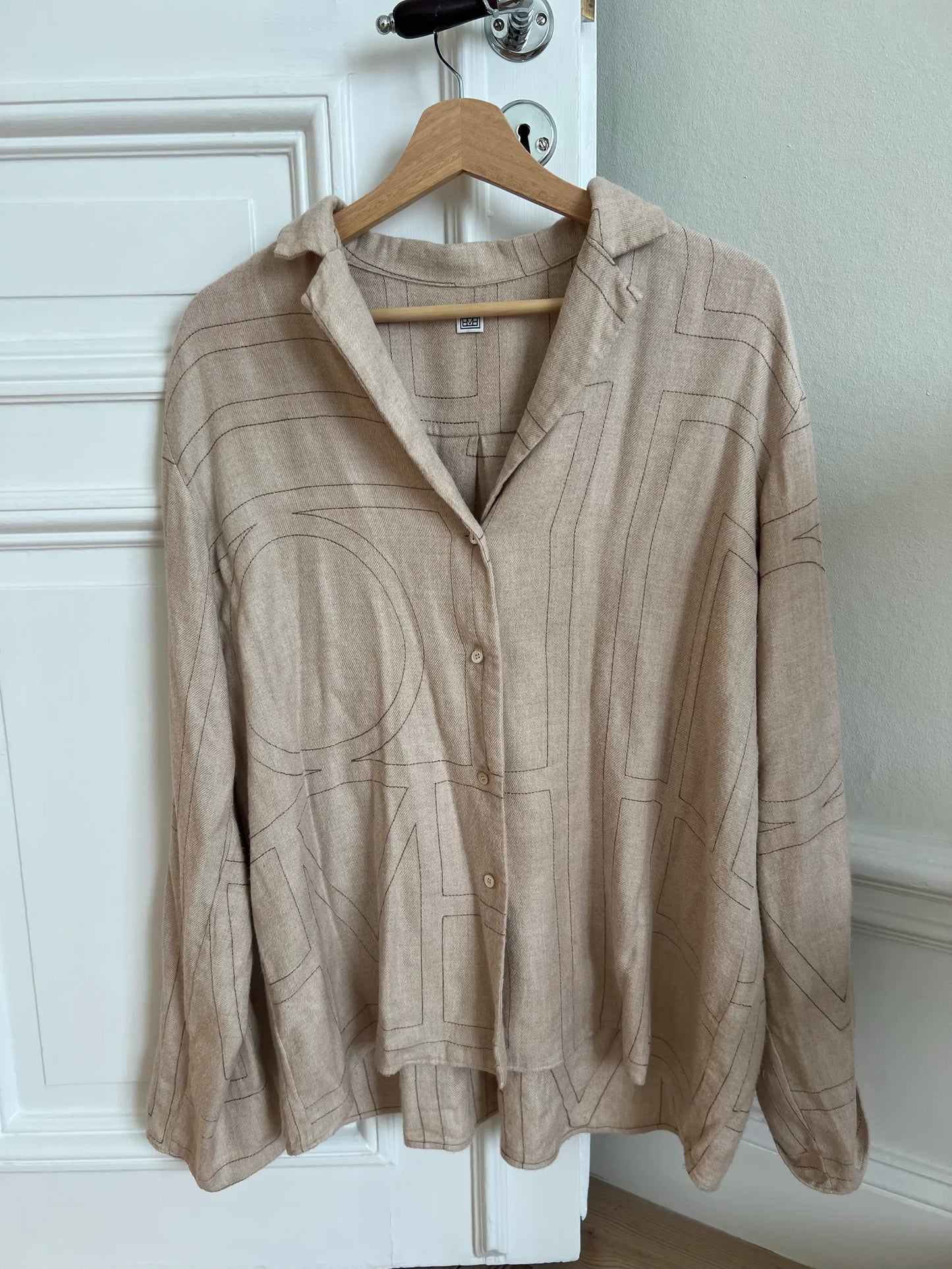 Toteme Monogram Flannel Pj Beige Melange Shirt