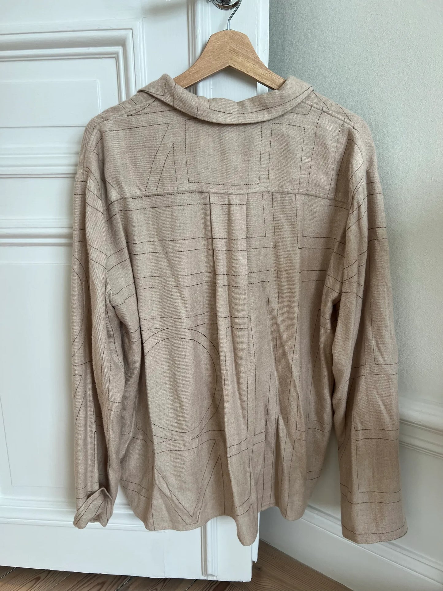 Toteme Monogram Flannel Pj Beige Melange Shirt