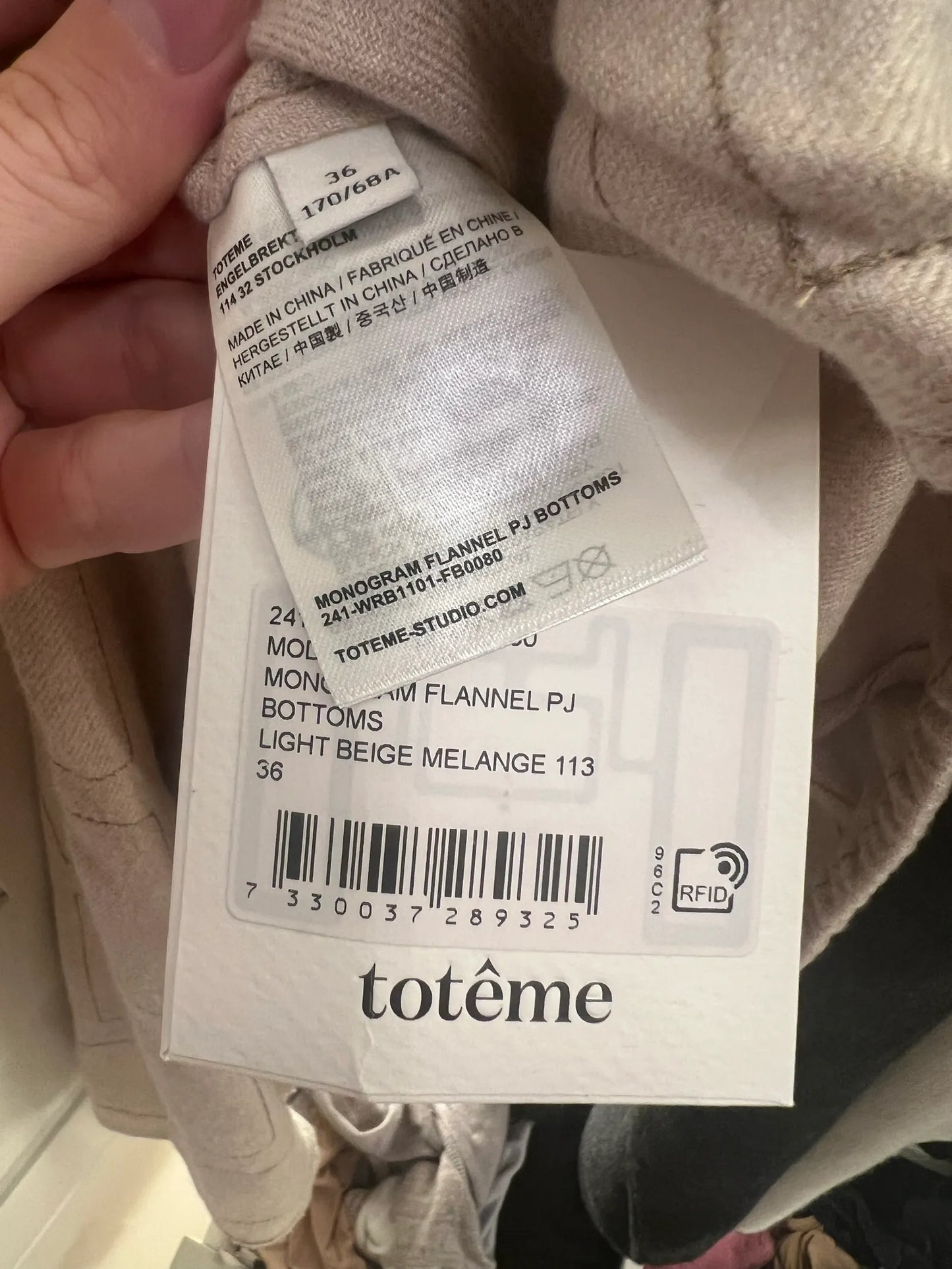 Toteme Monogram Flannel Pj Beige Melange Shirt