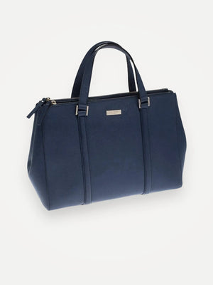 Kate Spade Blue Leather Mulberry Street Leighann Tote-skinnhandväska