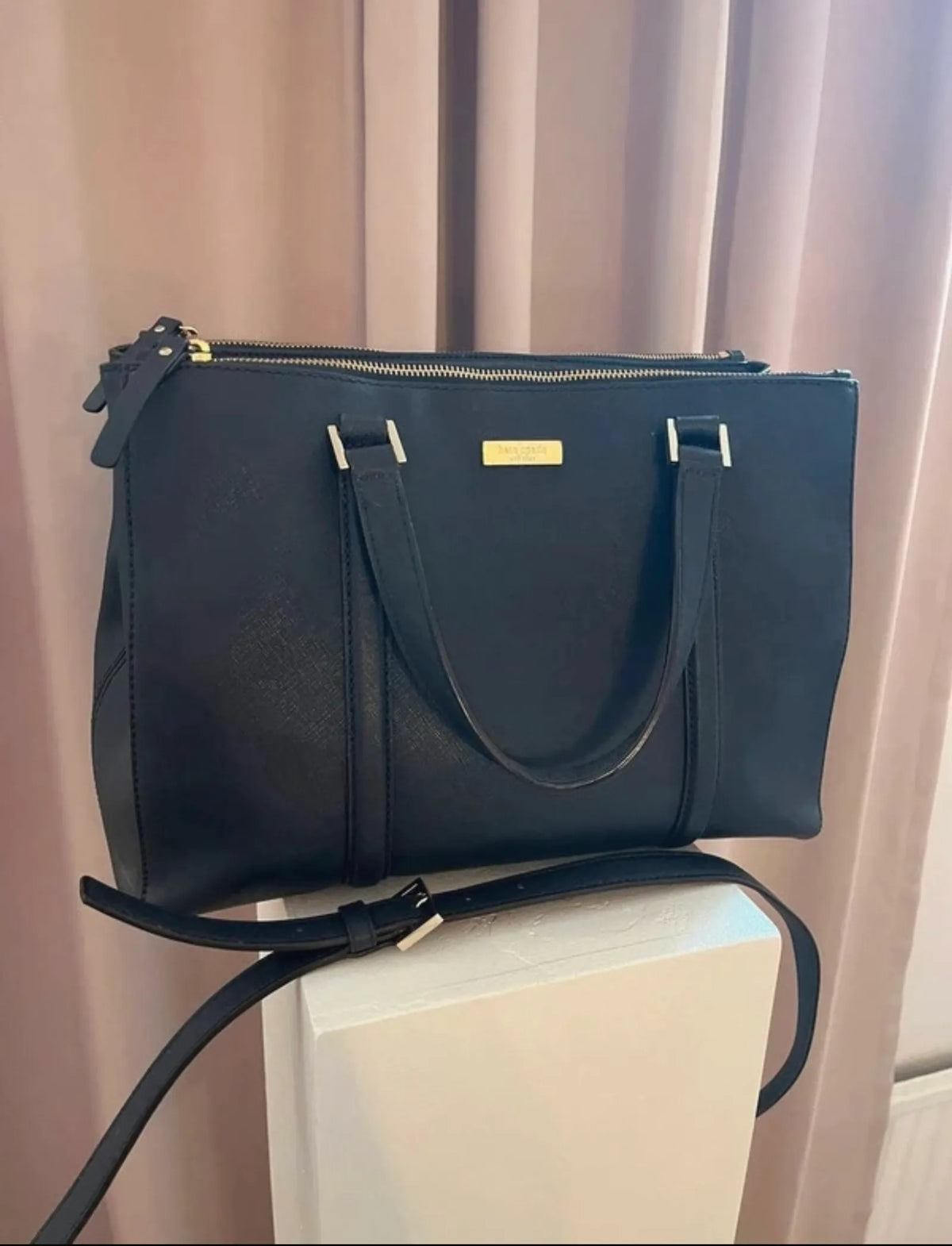 Kate Spade Blue Leather Mulberry Street Leighann Tote-skinnhandväska