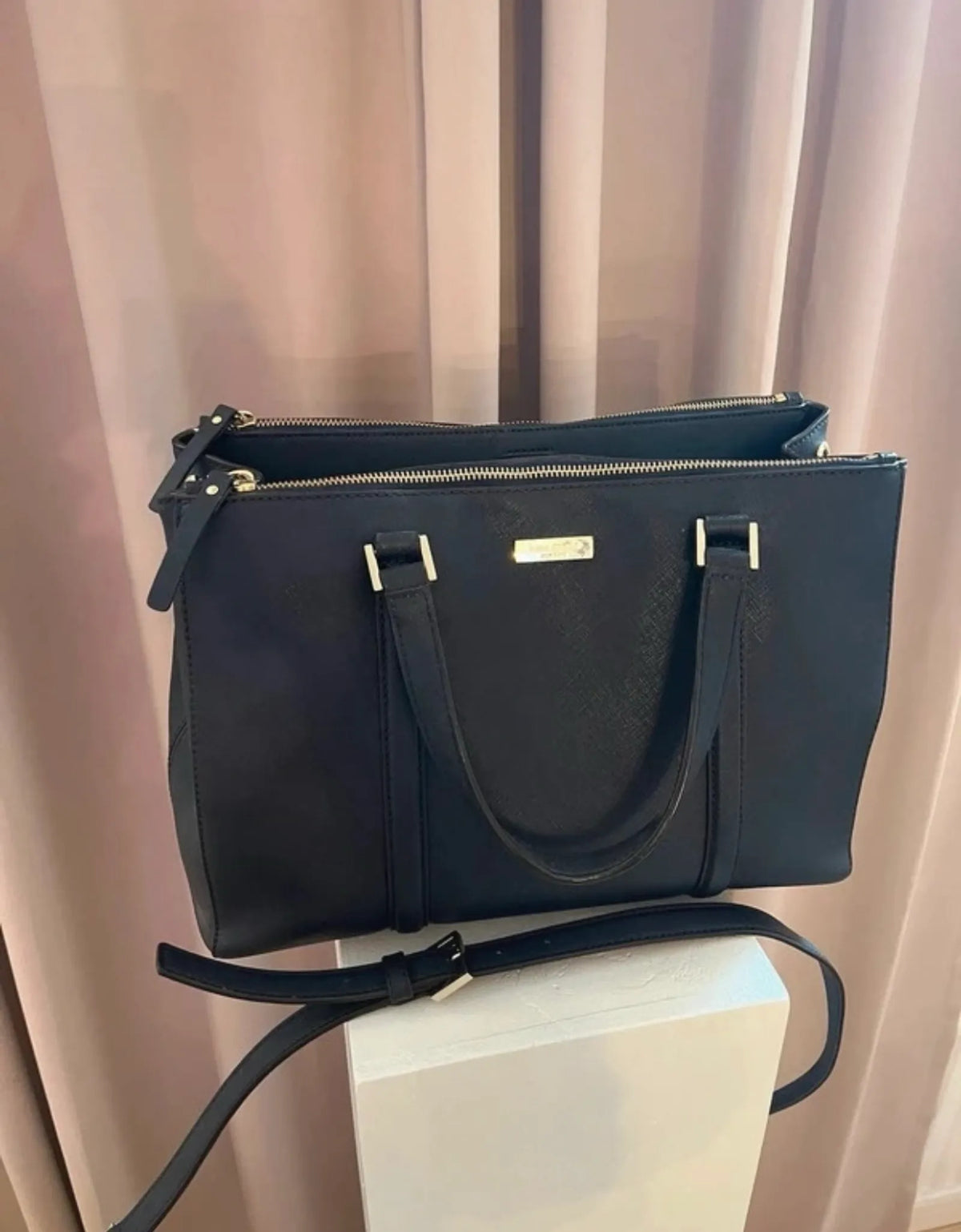Kate Spade Blue Leather Mulberry Street Leighann Tote-skinnhandväska