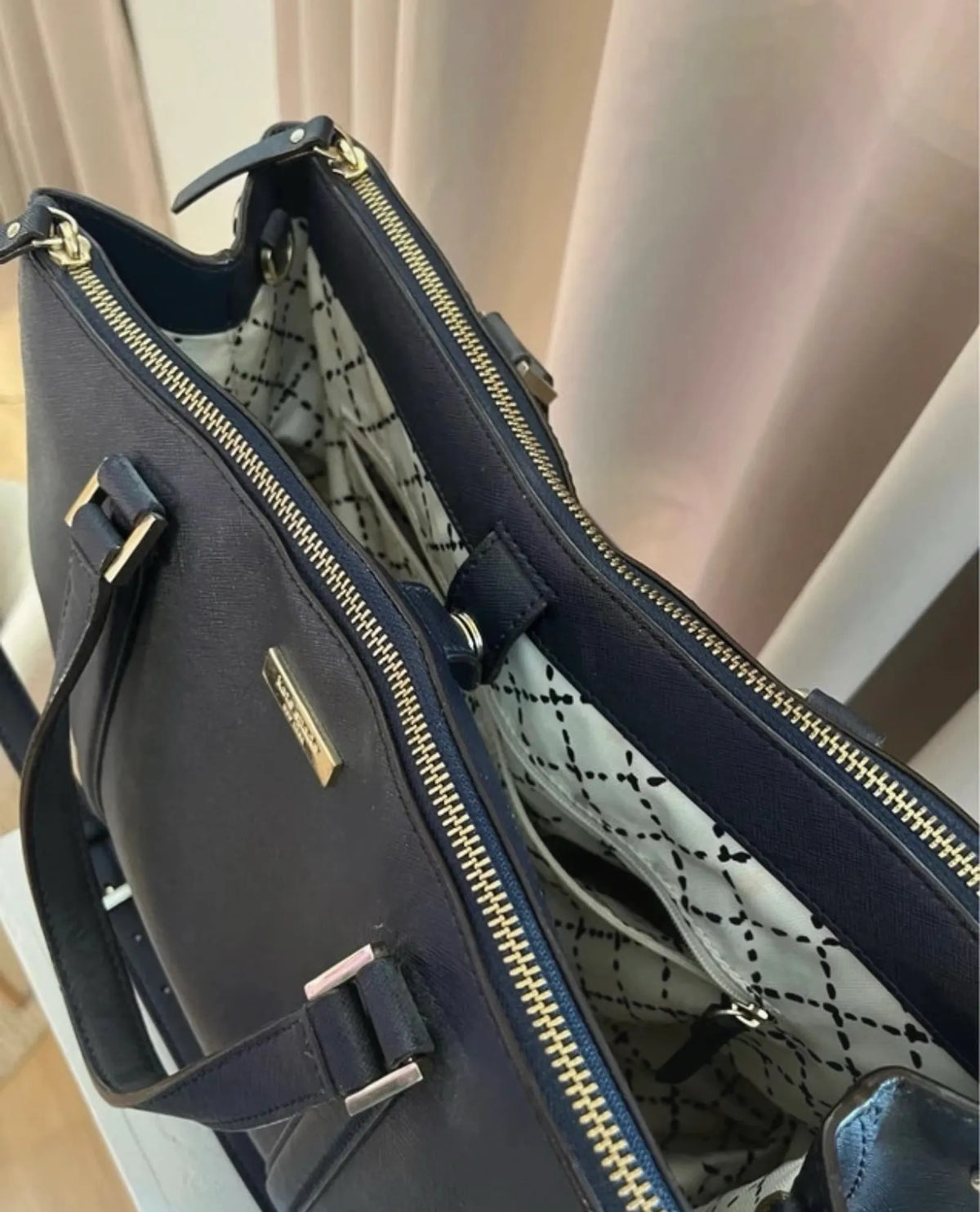 Kate Spade Blue Leather Mulberry Street Leighann Tote-skinnhandväska