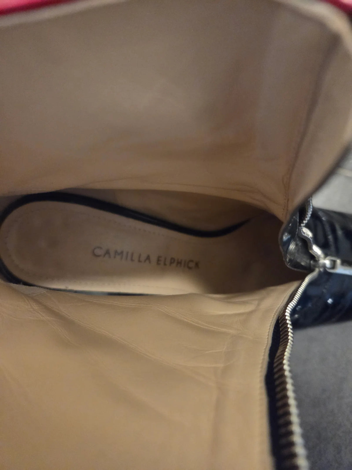 Camilla Elphick Piping Patent Boots